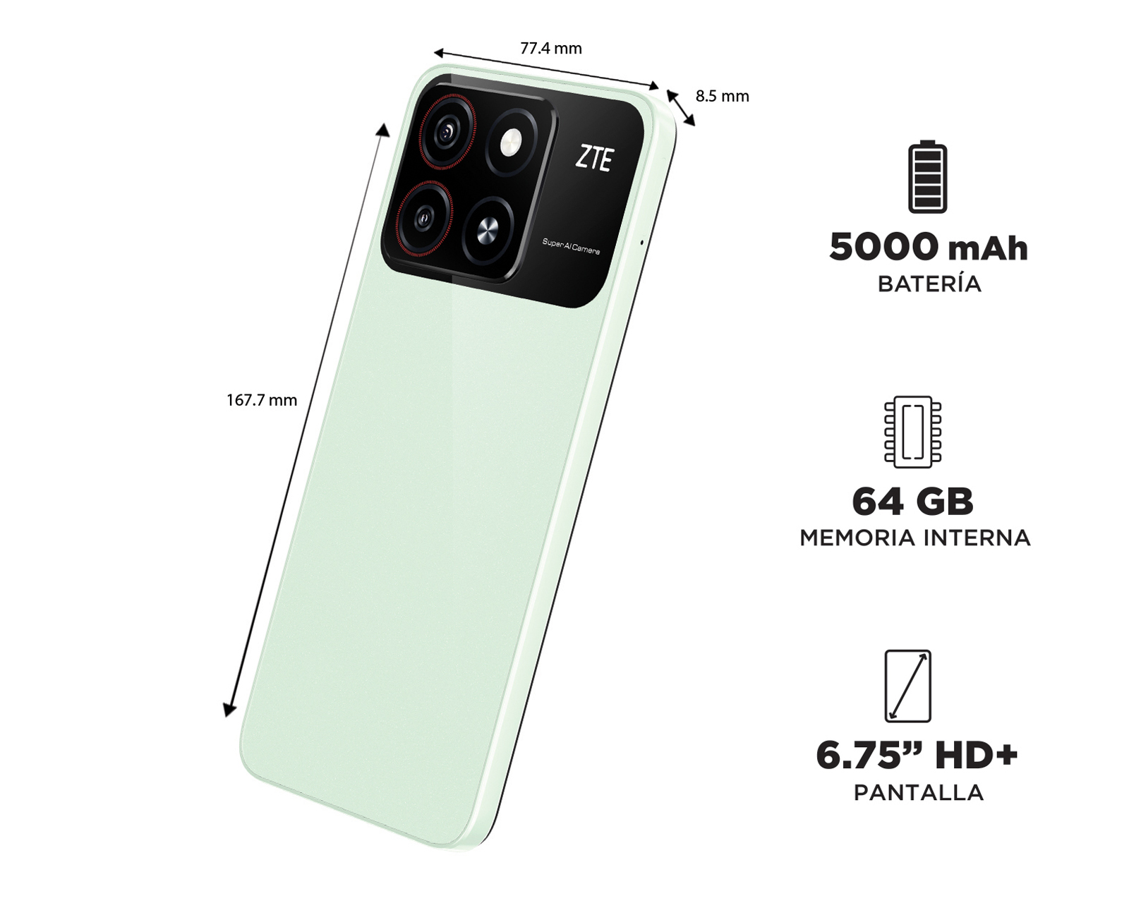 Foto 7 | Foto 7 | Telcel ZTE Blade A35 64 GB Verde