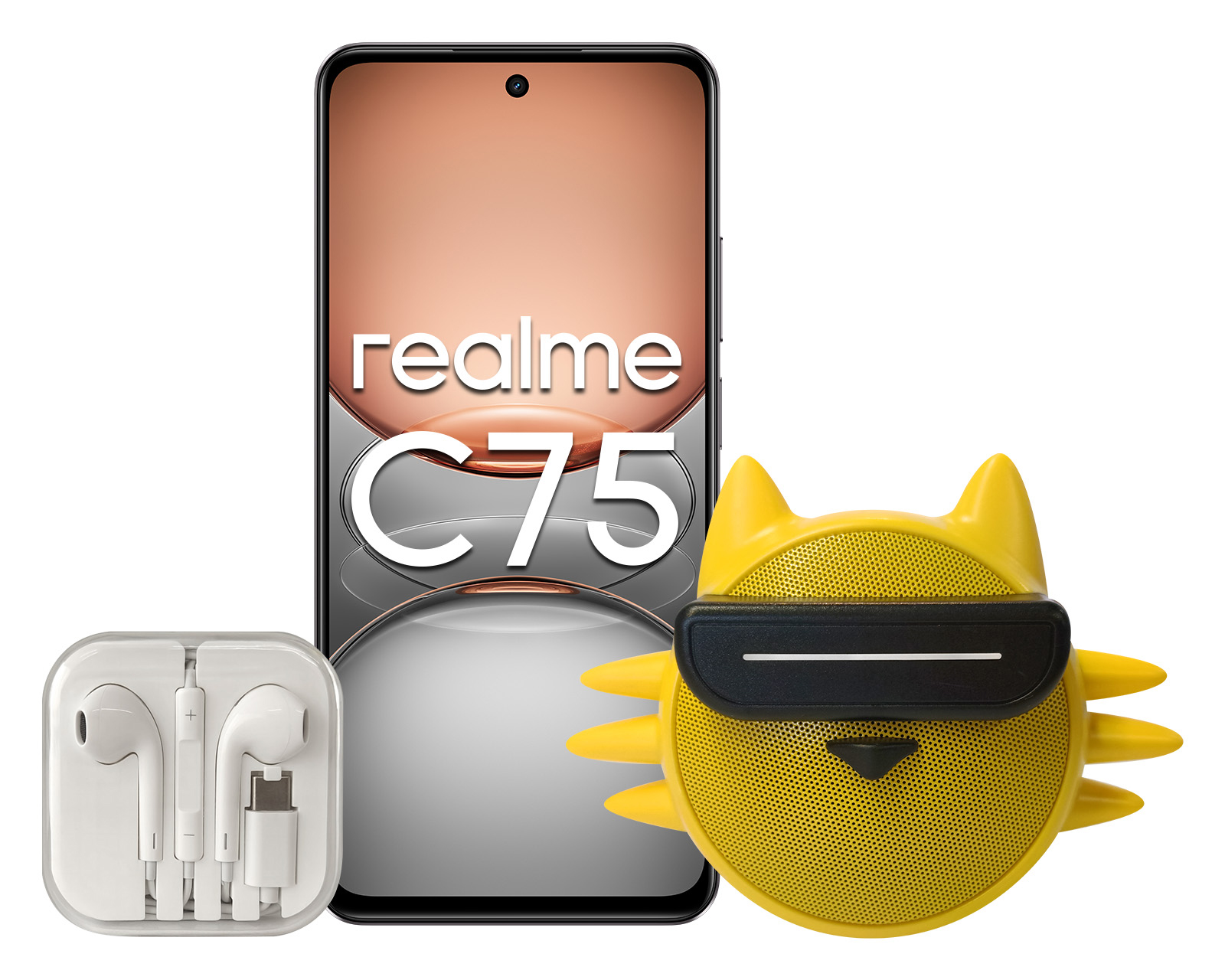 Foto 2 pulgar | Foto 1 | Telcel Realme C75 256 GB Negro + Bocina Bluetooth + Audífonos