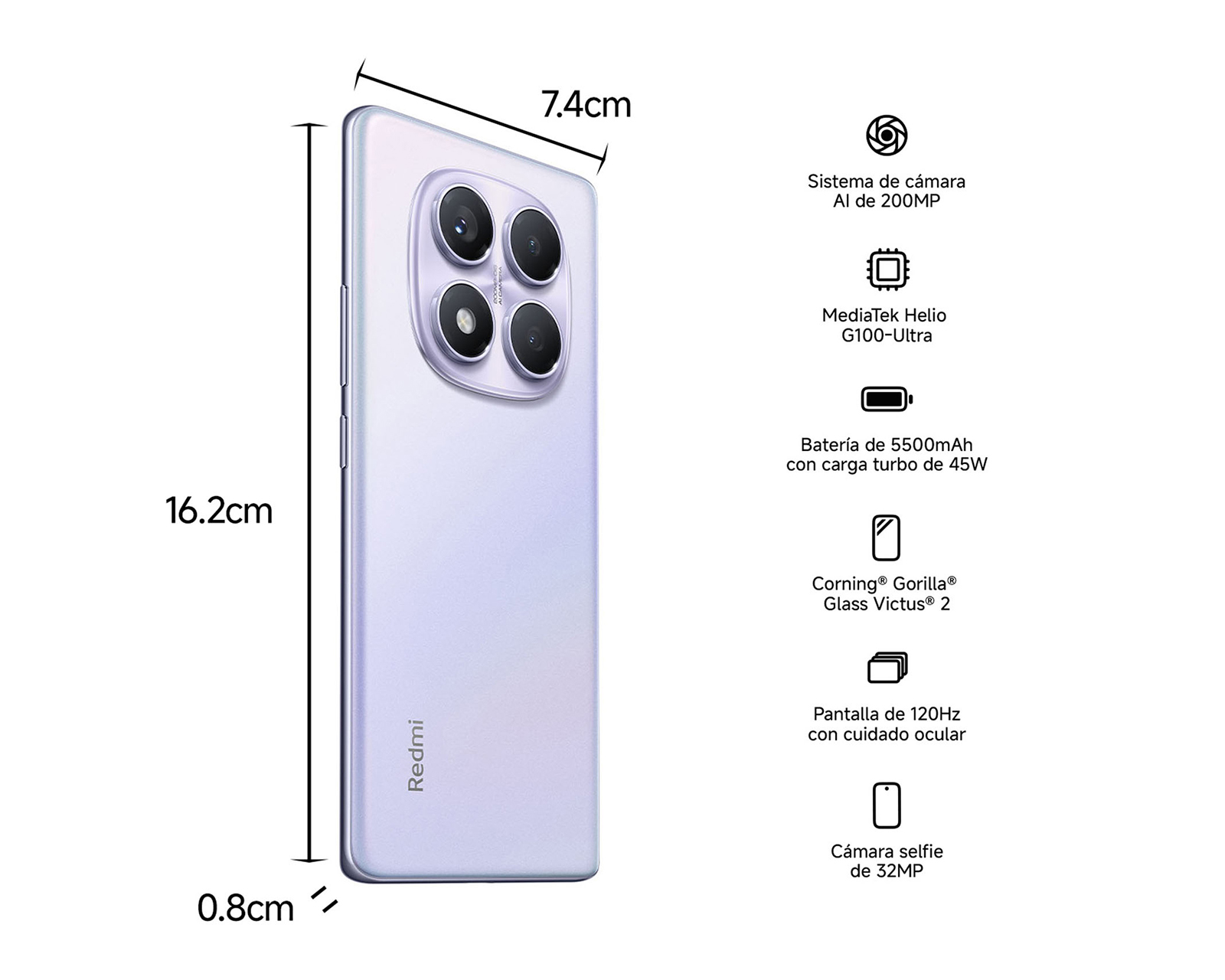 Foto 7 pulgar | Foto 6 | Movistar Xiaomi Redmi Note 14 Pro 256 GB Morado