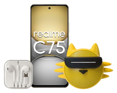Foto 1 | Foto 1 | Celular Realme C75 256 GB Dorado + Audífonos y Bocina