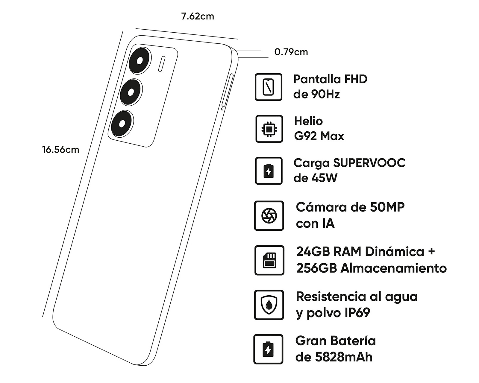 Foto 10 | Foto 10 | Celular Realme C75 256 GB Dorado + Audífonos y Bocina