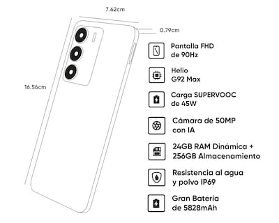 Foto 10 | Foto 10 | Celular Realme C75 256 GB Dorado + Audífonos y Bocina