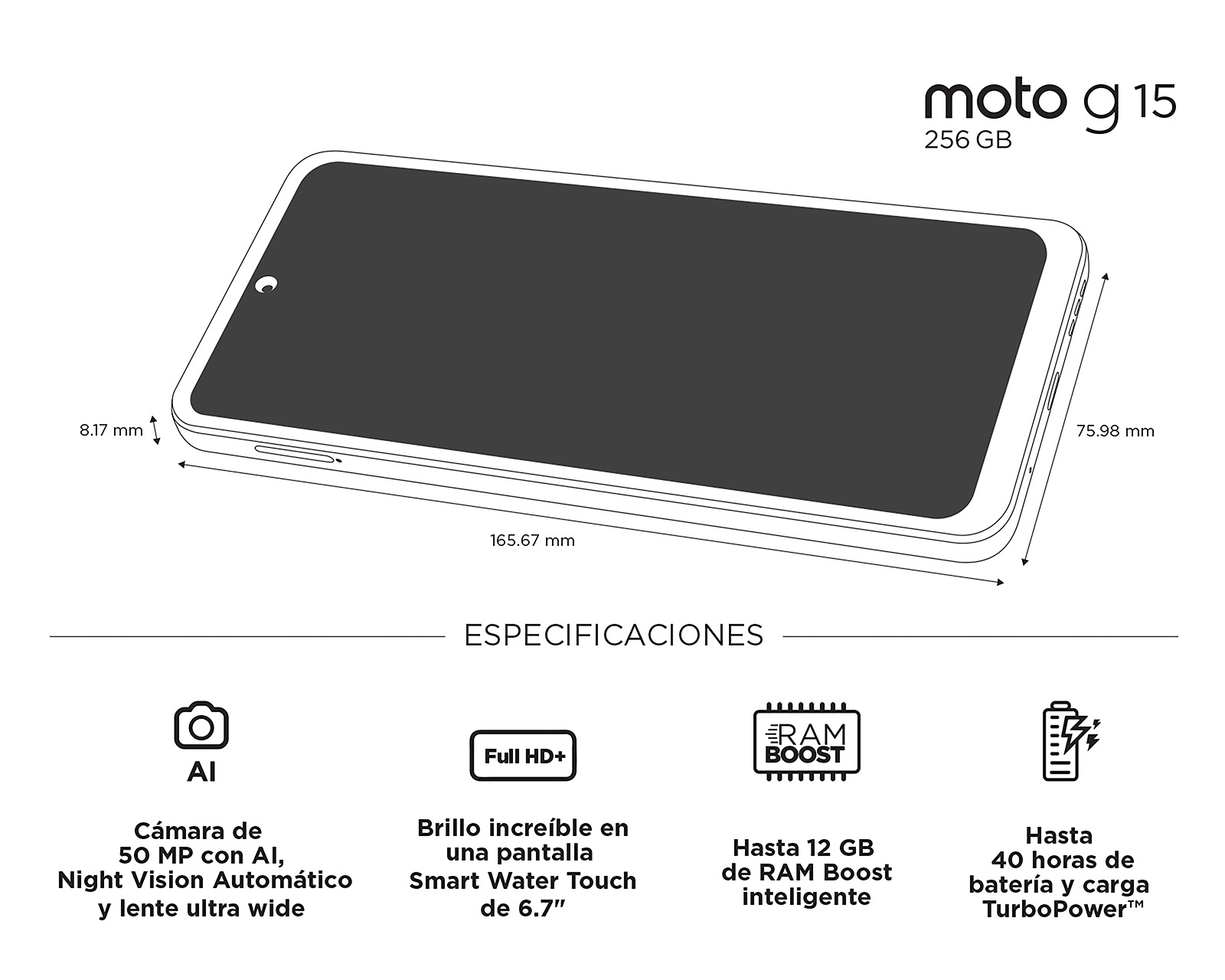 Foto 10 | Foto 10 | AT&T Motorola Moto G15 256 GB Gris