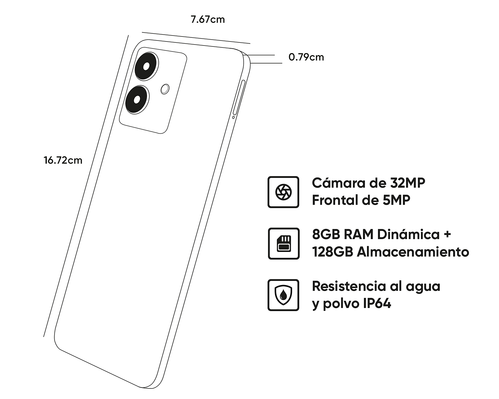 Foto 10 pulgar | Foto 9 | Celular Realme Note 60 Liberado 128 GB Azul