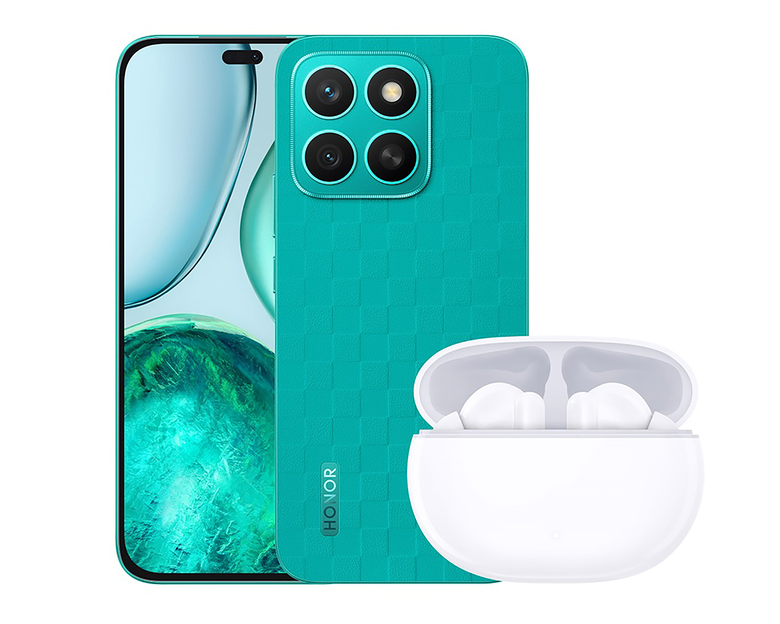 Foto 2 pulgar | Foto 1 | Movistar Honor X8c 256 GB Verde con Choice Earbuds X7i