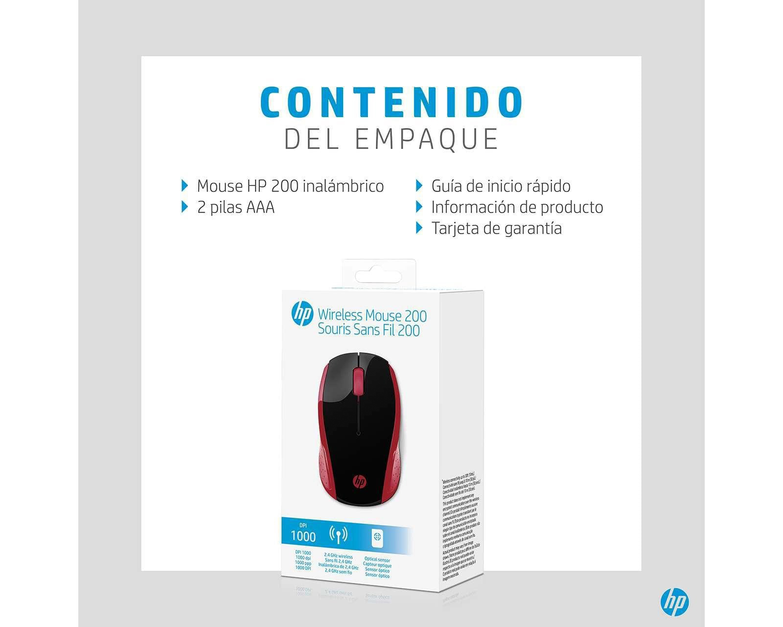 Foto 5 pulgar | Foto 4 | Mouse Inalámbrico HP 200 Rojo (2HU82AA)