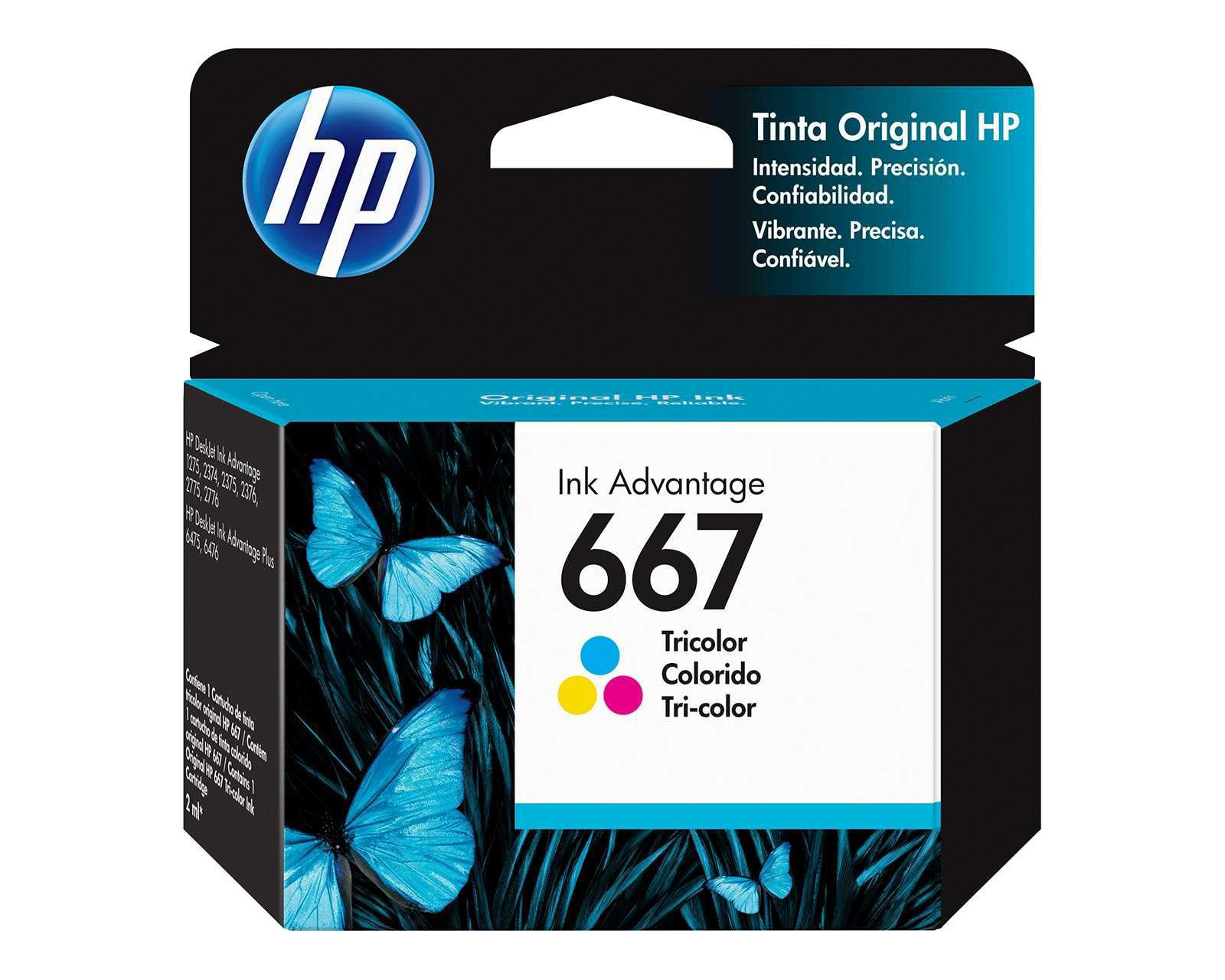 Cartucho de Tinta HP 667 Tricolor Original 3YM78AL