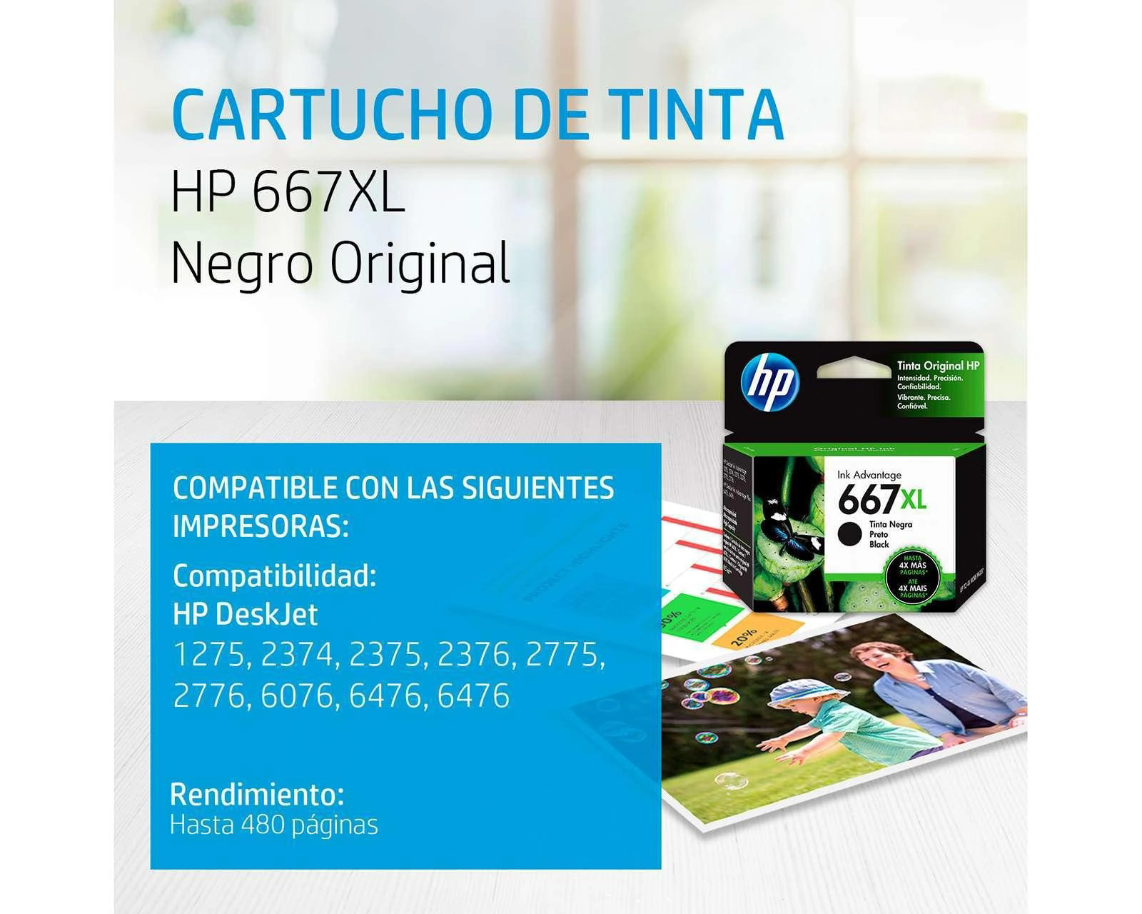 Foto 2 | Foto 2 | Cartucho de Tinta Original HP 667XL Negro