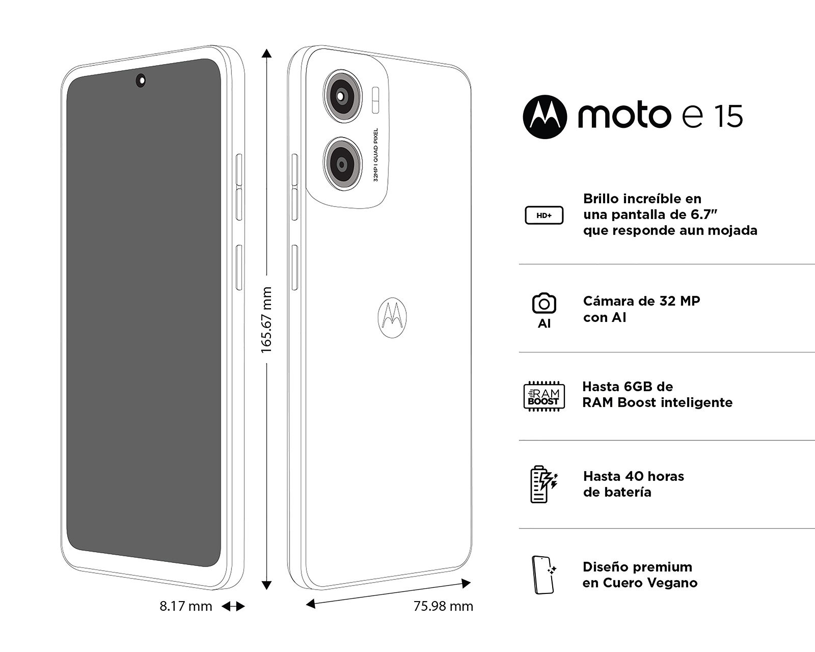 Foto 11 pulgar | Foto 10 | Celular Motorola Moto E15 Liberado 64 GB Azul