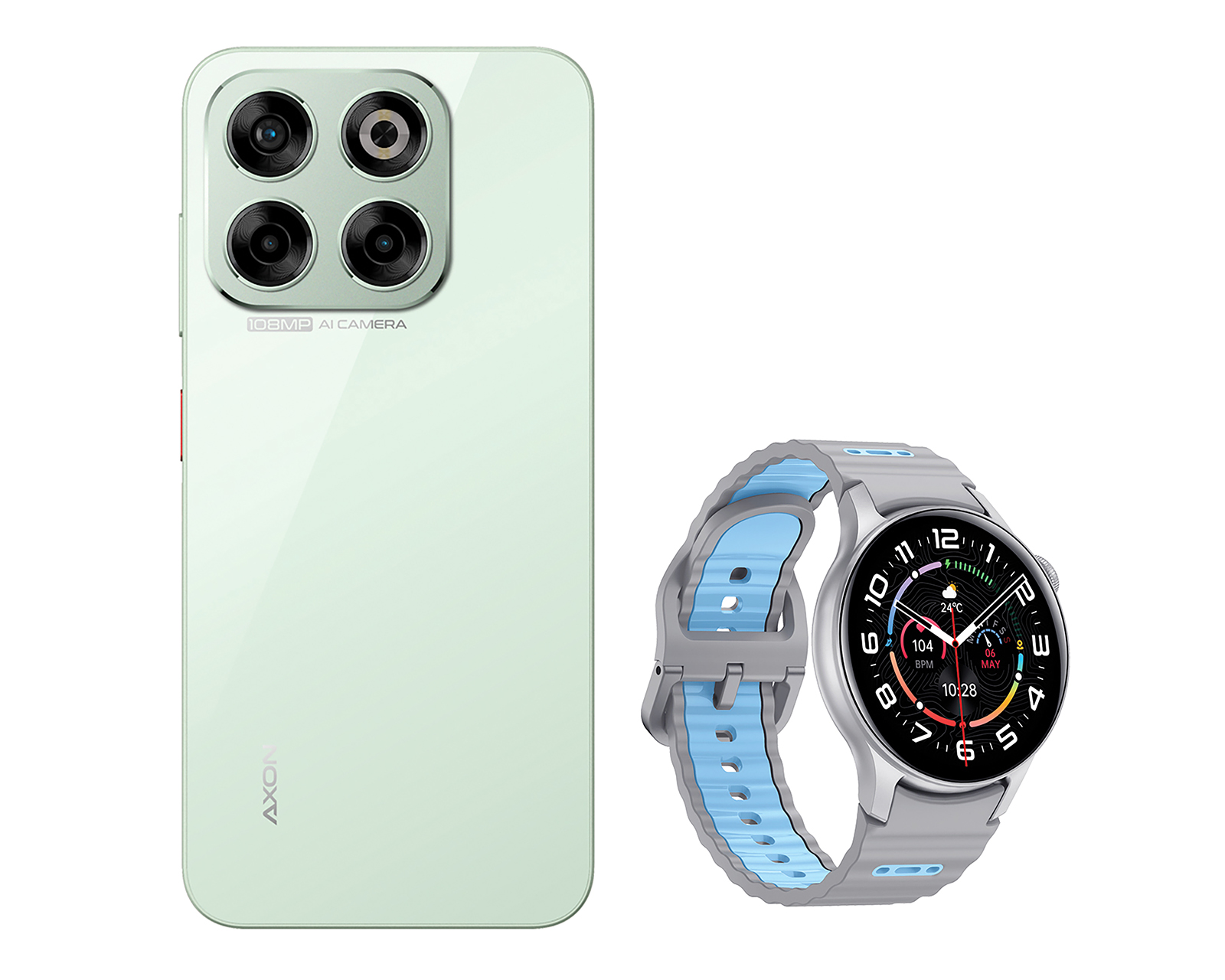 Foto 2 pulgar | Foto 1 | Telcel ZTE Axon 70 256 GB Verde + Smartwatch