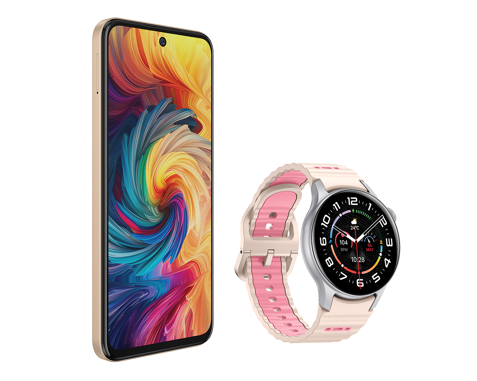 Foto 4 pulgar | Foto 3 | Telcel ZTE Axon 70 256 GB Dorado + Smartwatch