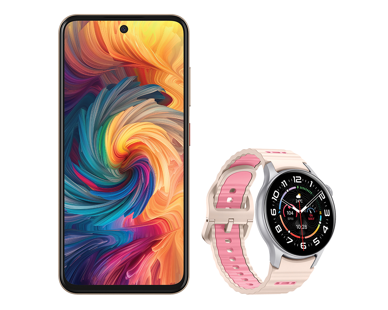 Foto 3 pulgar | Foto 2 | Telcel ZTE Axon 70 256 GB Dorado + Smartwatch