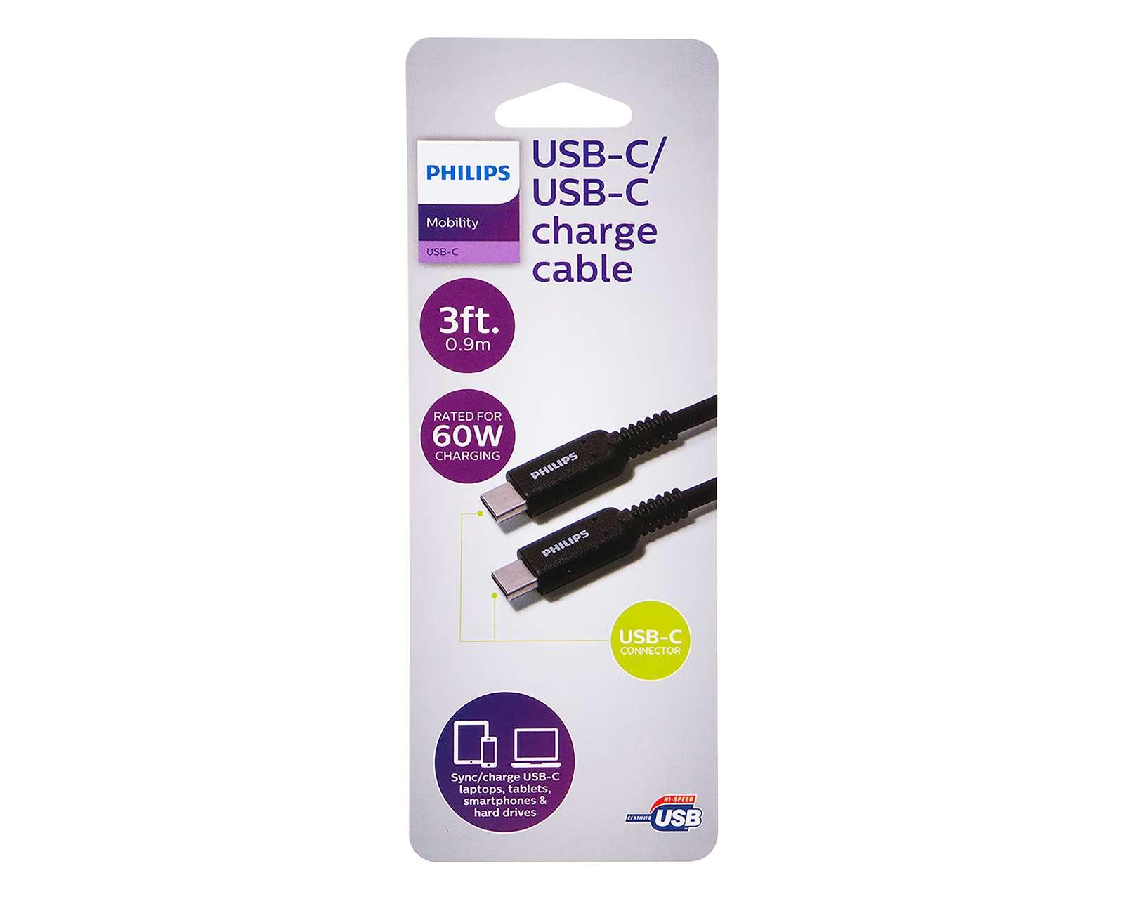 Foto 3 | Foto 3 | Cable Philips Tipo USB-C de 1 Metro