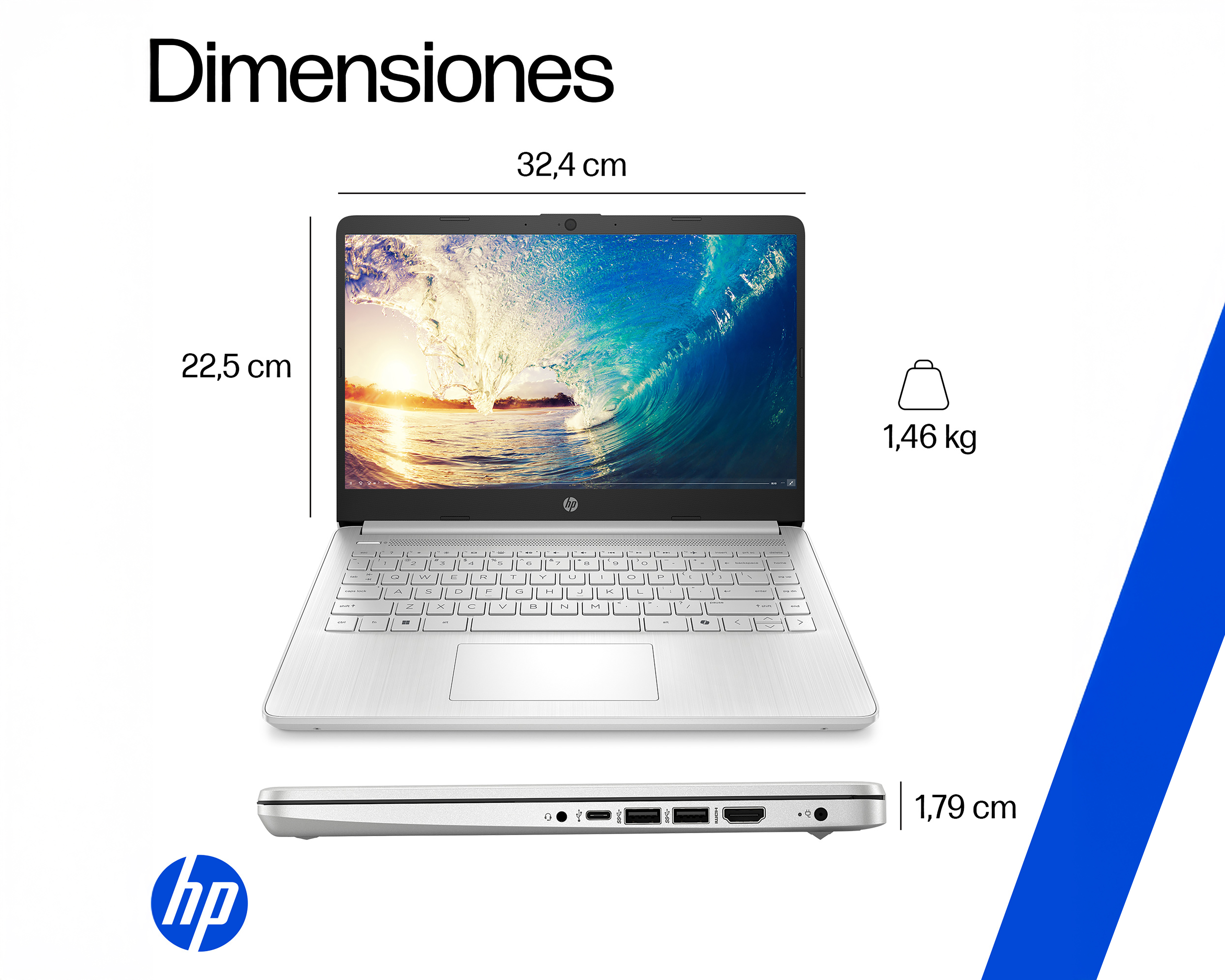 Foto 9 | Foto 9 | Laptop HP 14-DQ6000LA 14 Pulgadas Windows 11 Intel N150 4 GB RAM 128 GB SSD Plateada