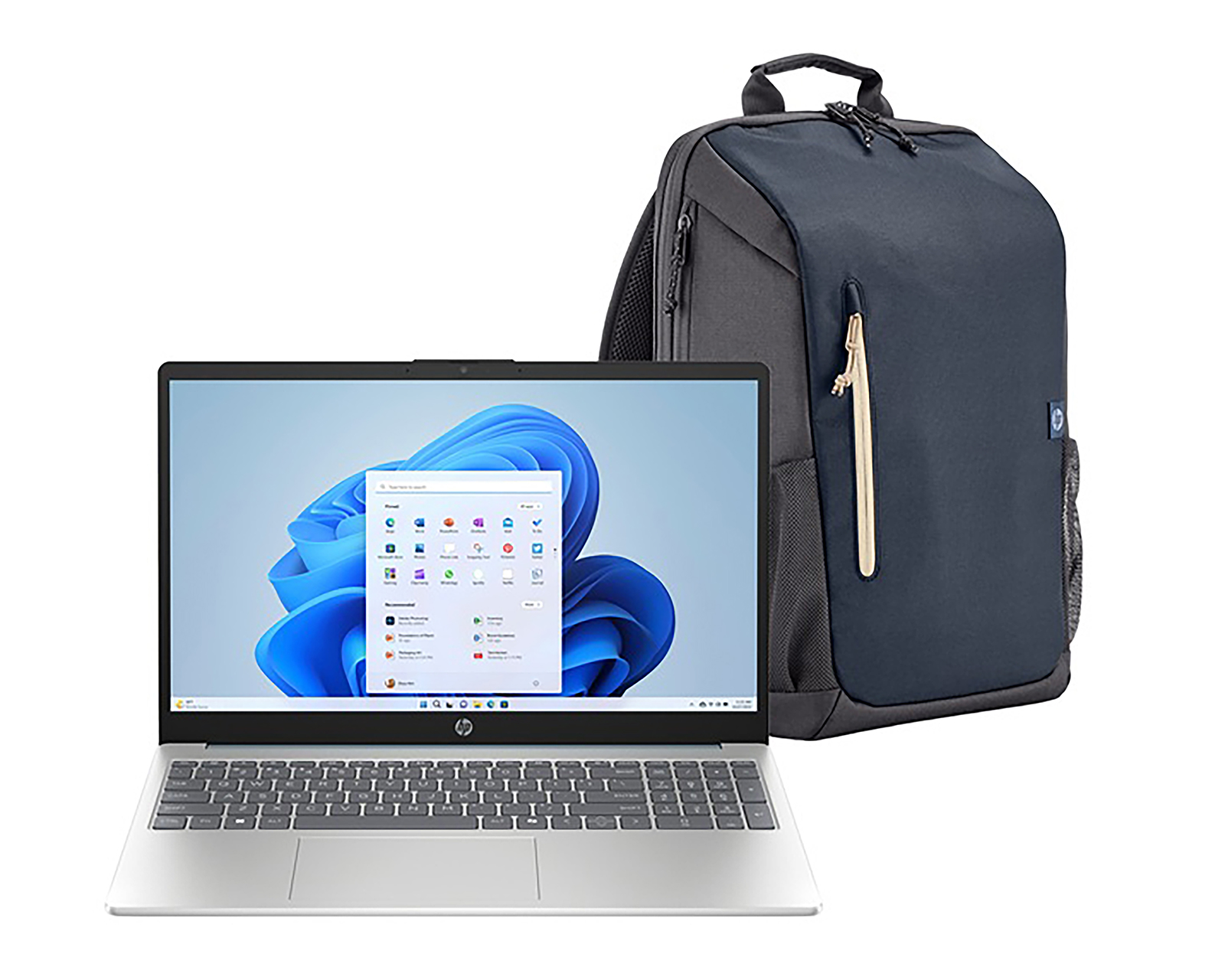 Foto 1 | Foto 1 | Laptop HP 15-FC0212LA 15.6 Pulgadas Windows 11 Home AMD Athlon 8GB RAM 512 GB SSD Azul con Mochila