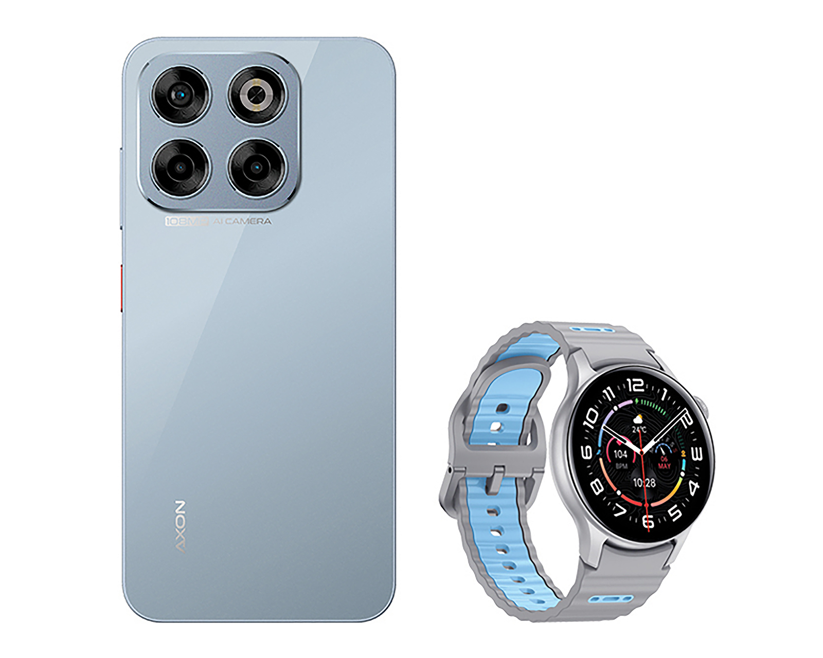 Foto 2 pulgar | Foto 1 | Telcel ZTE Axon 70 256 GB Gris + Reloj