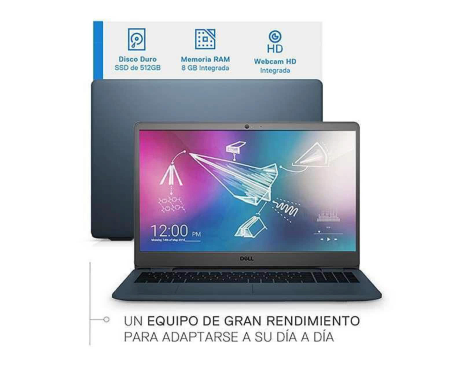 Foto 5 pulgar | Foto 4 | Laptop Dell 3505 15.6" Ryzen 7 8GB RAM 512 SSD Azul
