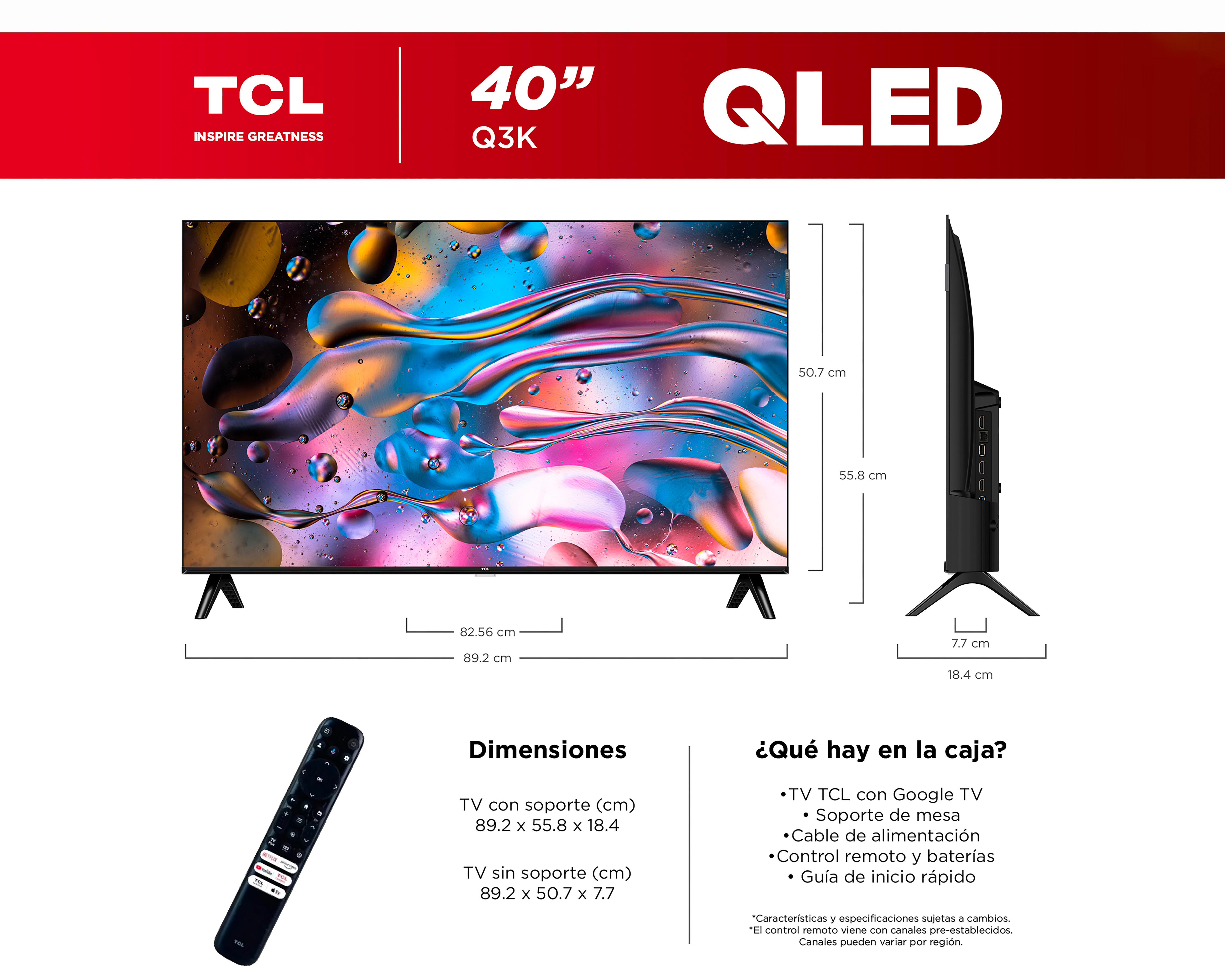 Foto 6 pulgar | Foto 5 | Pantalla Smart TV TCL QLED 40 Pulgadas HD 40Q3K