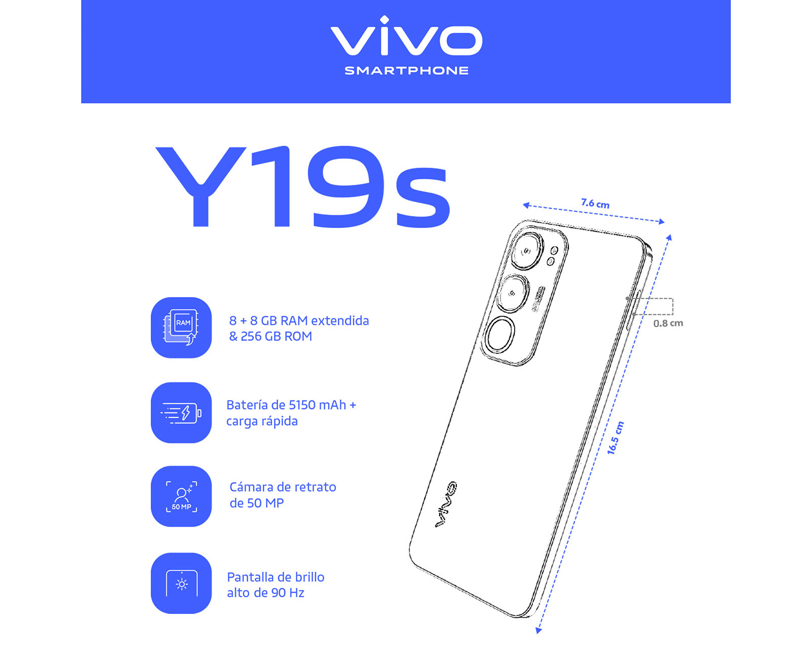 Foto 8 | Foto 8 | AT&T vivo Y19S 256 GB Negro