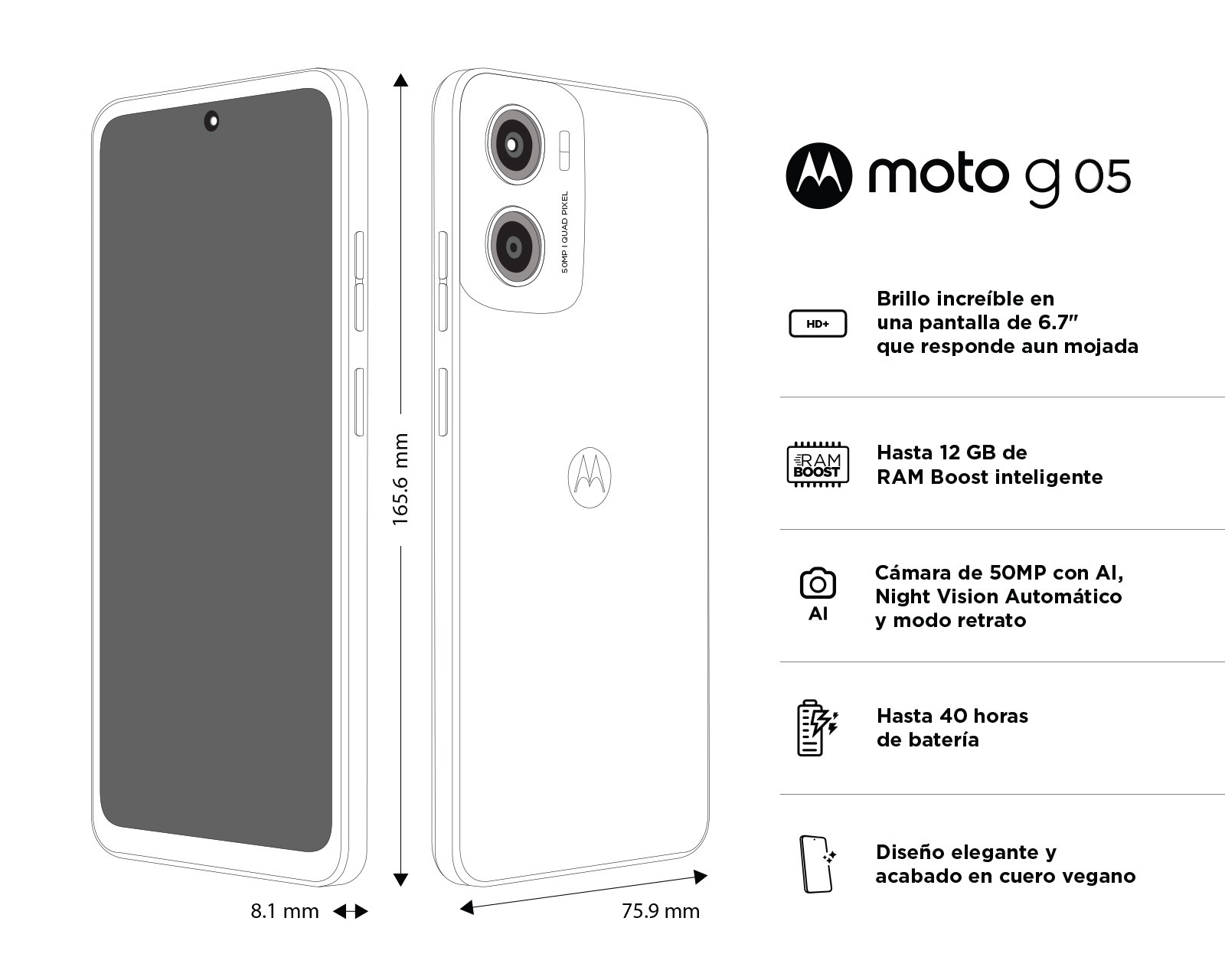 Foto 11 pulgar | Foto 10 | AT&T Motorola Moto G05 64 GB Morado