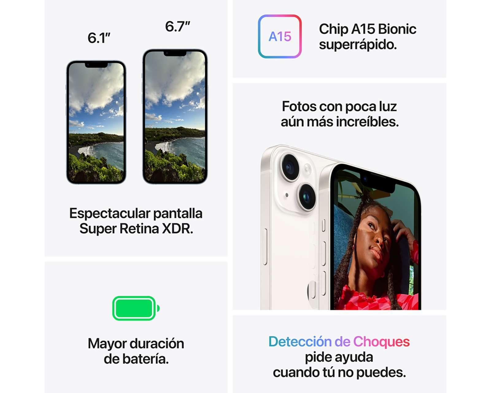 Foto 8 pulgar | Foto 7 | Celular Apple Liberado iPhone 14 128 GB Blanco Estelar
