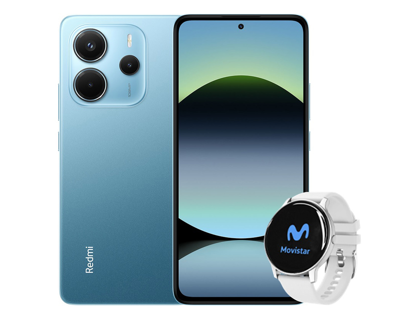 Foto 2 pulgar | Foto 1 | Movistar Xiaomi Redmi Note 14 256 GB Azul + Smartwatch