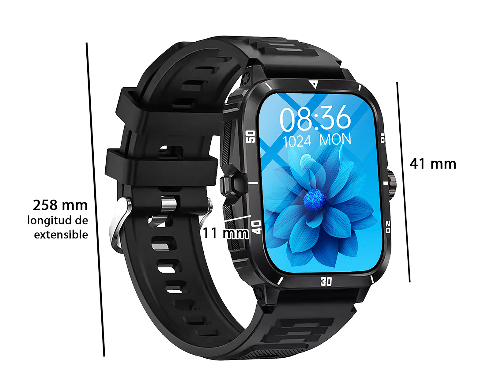 Foto 8 pulgar | Foto 7 | Smartwatch STF Kronos Insignia 41 mm Negro