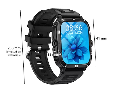 Foto 7 | Foto 7 | Smartwatch STF Kronos Insignia 41 mm Negro