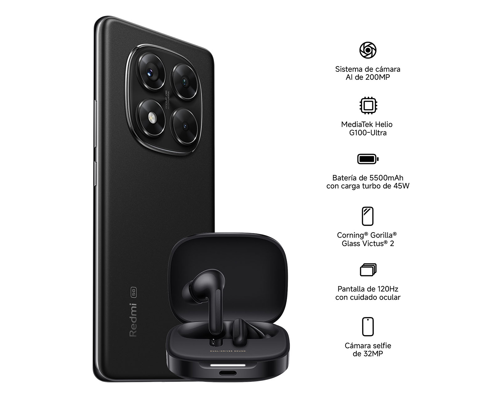 Foto 9 | Foto 9 | AT&T Xiaomi Redmi Note 14 Pro 5G 256 GB Negro + Redmi Buds 6