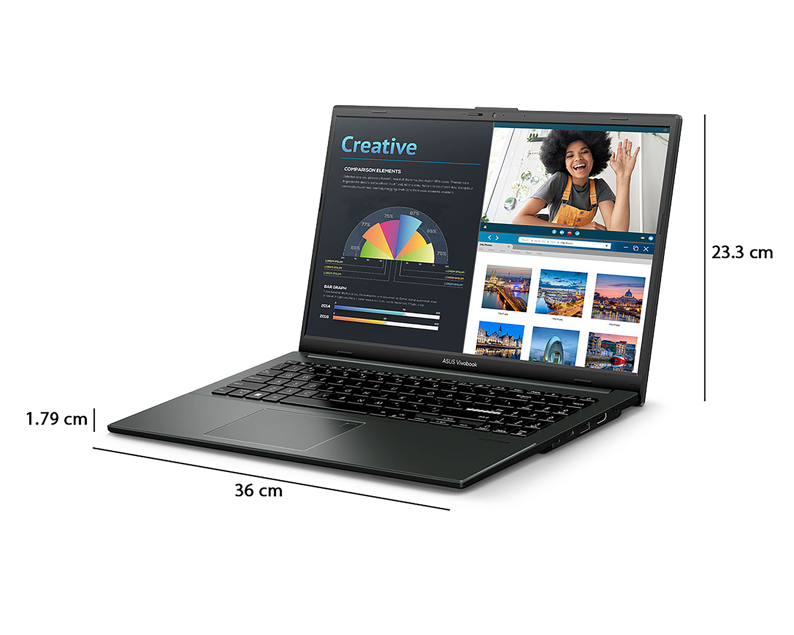 Foto 2 | Foto 10 | Laptop Asus E1504FA-NJ1561W 15.6 Pulgadas Windows 11 AMD Ryzen 5 8 GB RAM 1 TB SSD Negra con Mochila y Mouse