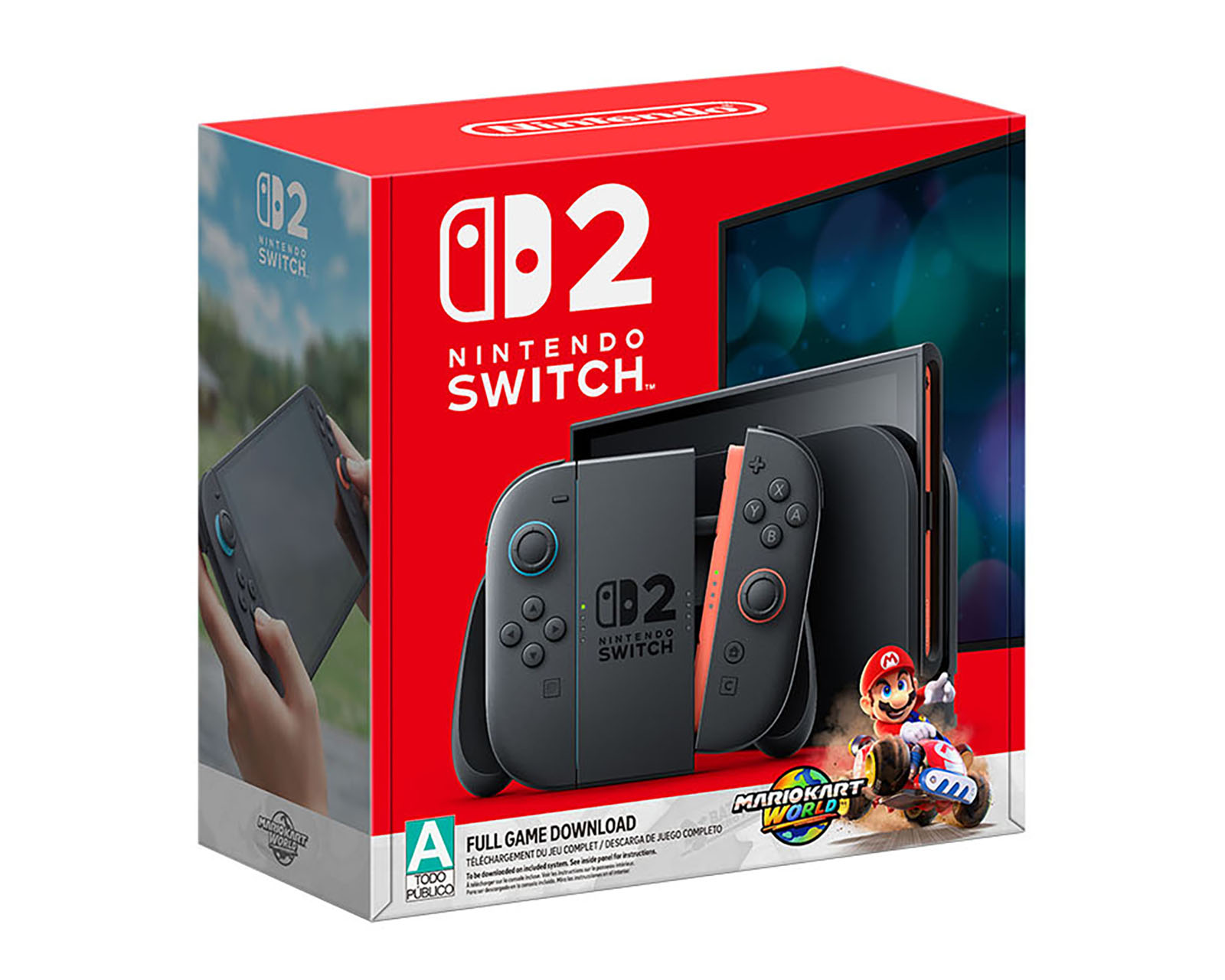 Consola Portátil Nintendo Switch 2 de 256 GB Negra + Mario Kart World Descargable