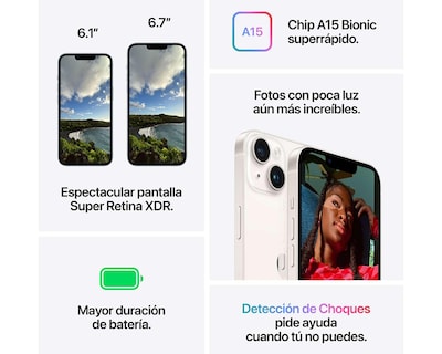 Foto 7 | Foto 7 | Telcel Apple iPhone 14 128 GB Medianoche
