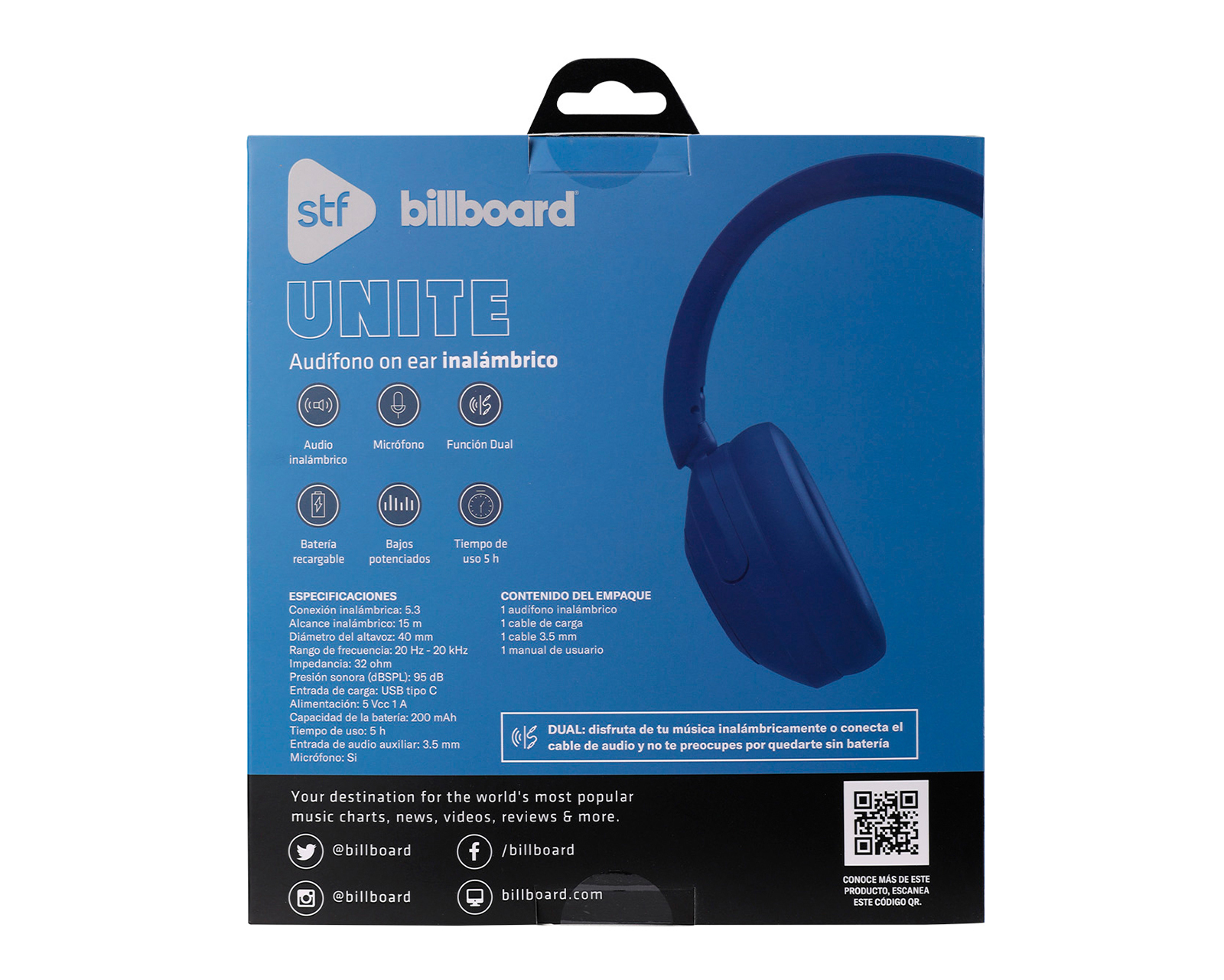 Foto 7 | Foto 7 | Audífonos de Diadema Inalámbricos Billboard Unite con Función Dual