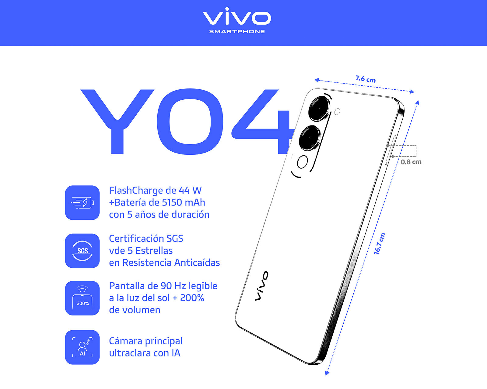 Foto 8 | Foto 8 | AT&T vivo Y04 256 GB Negro
