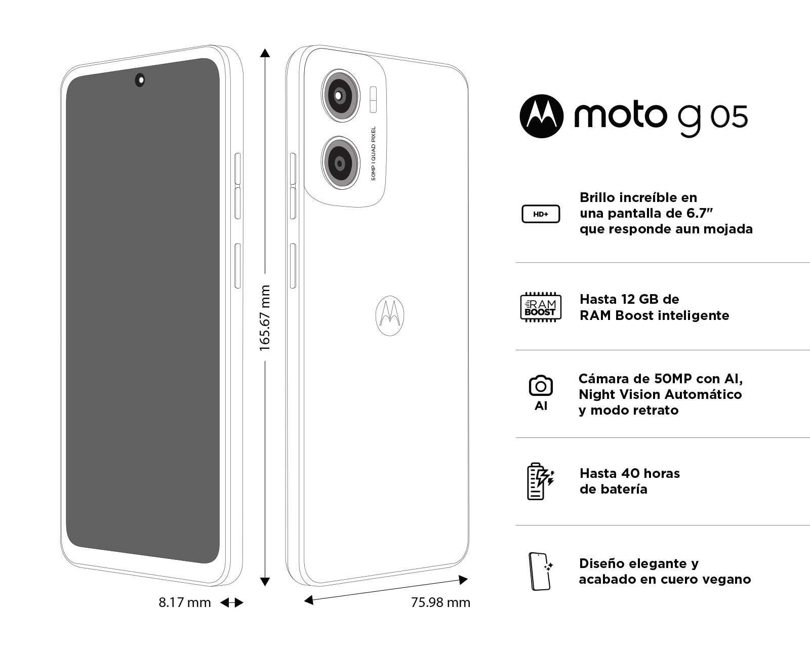 Foto 11 pulgar | Foto 10 | Telcel Motorola Moto G05 64 GB Azul