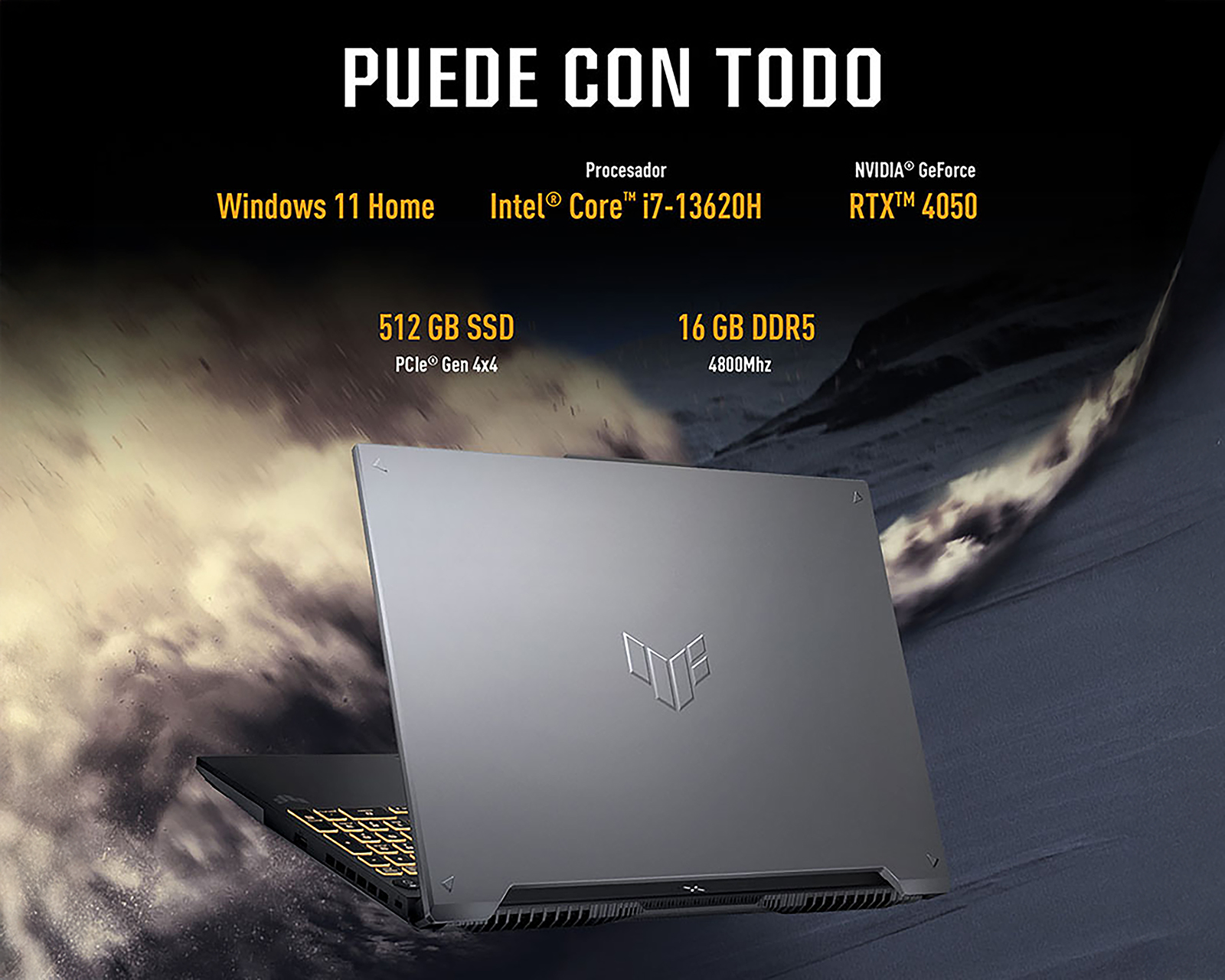 Foto 5 pulgar | Foto 3 | Laptop Gamer Asus TUF 16 Pulgadas Intel Core i7 GeForce RTX 4050 16 GB RAM 512 GB SSD Gris