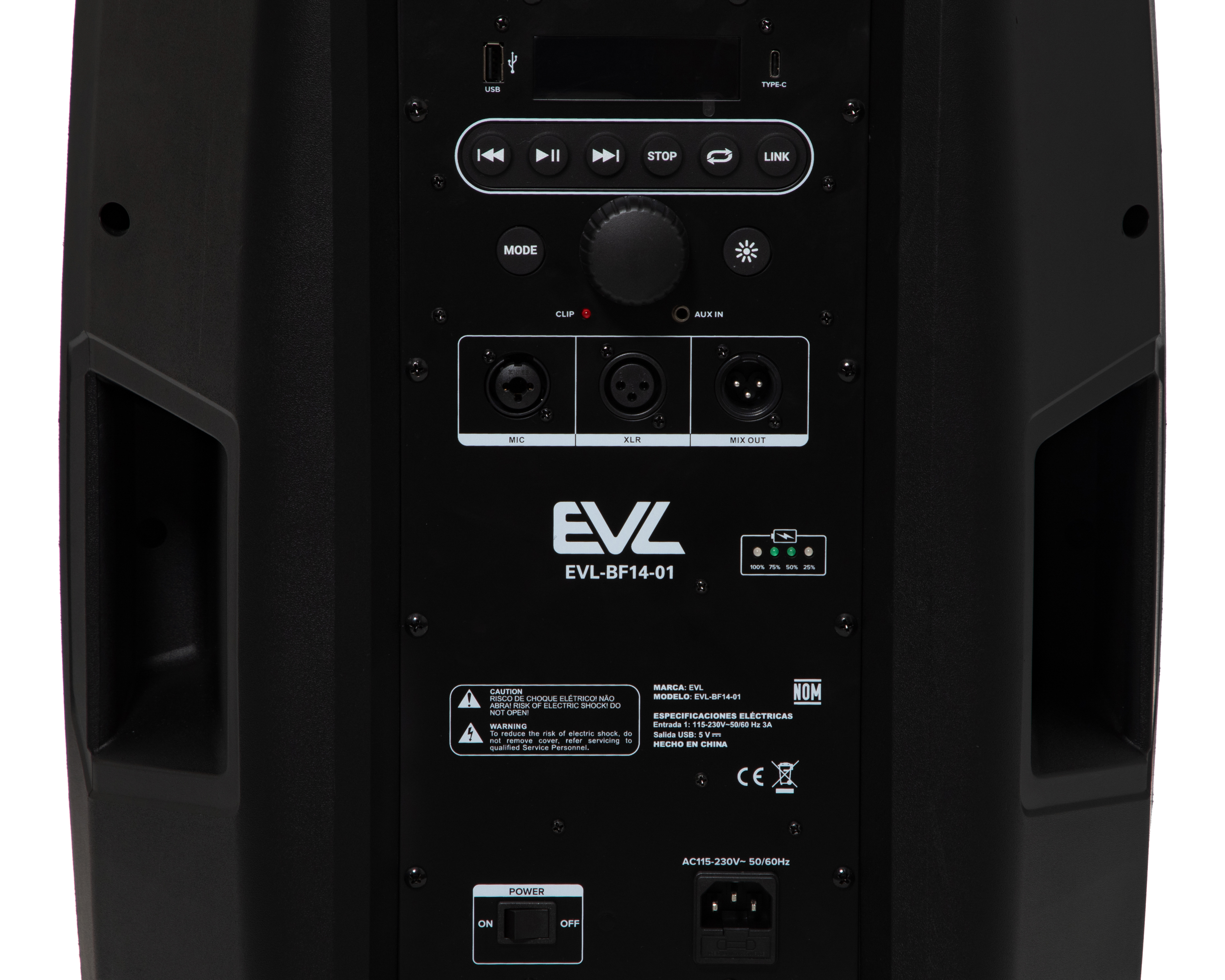 Foto 6 pulgar | Foto 5 | Bocina Bluetooth EVL BF14-01 50 W con Micrófono