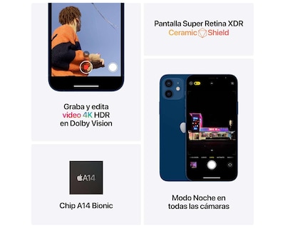 Foto 7 | Foto 7 | Telcel Apple iPhone 12 64 GB Negro