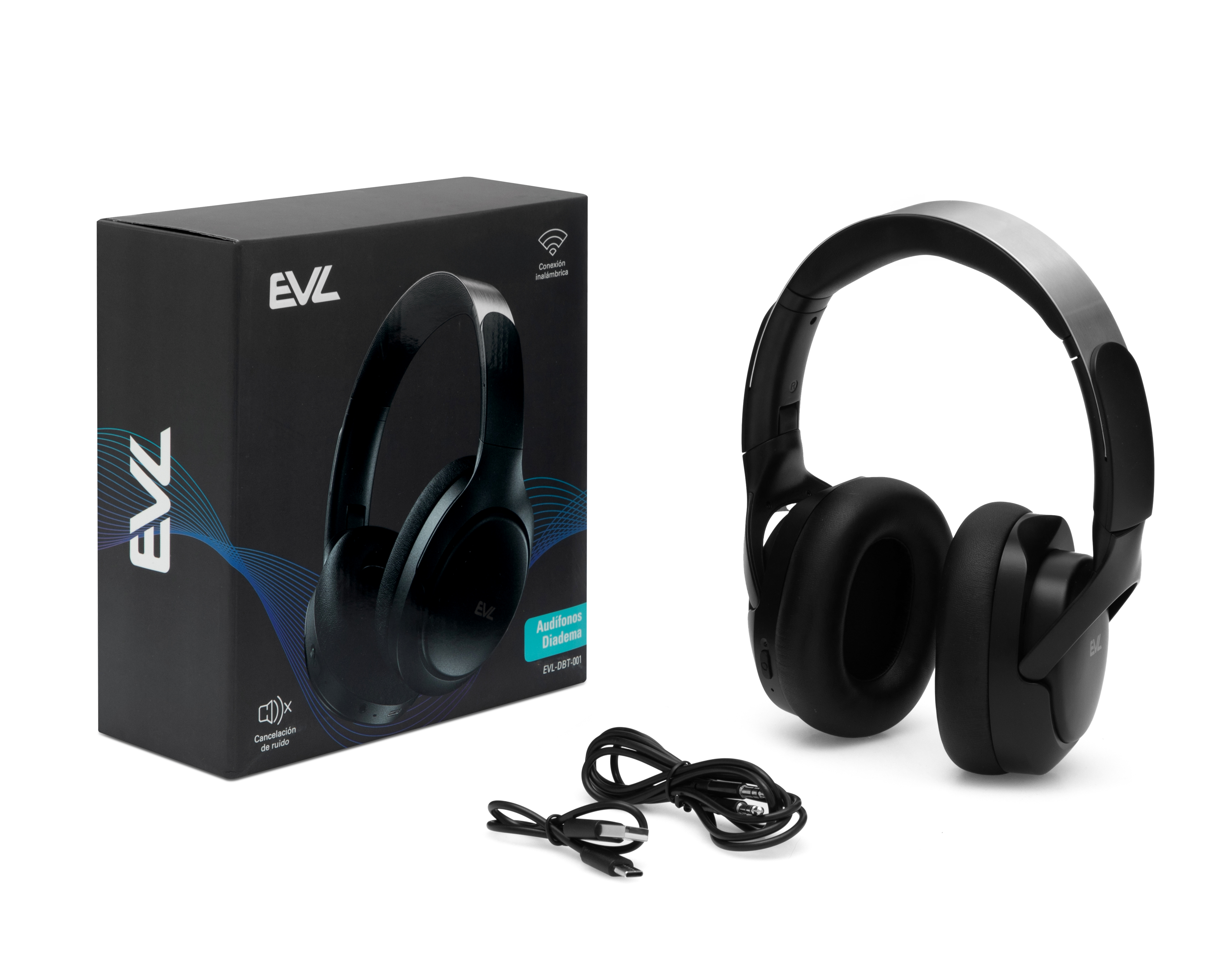 Foto 5 pulgar | Foto 4 | Audífonos de Diadema Inalámbricos EVL-DBT-001 con Cancelación de Ruido