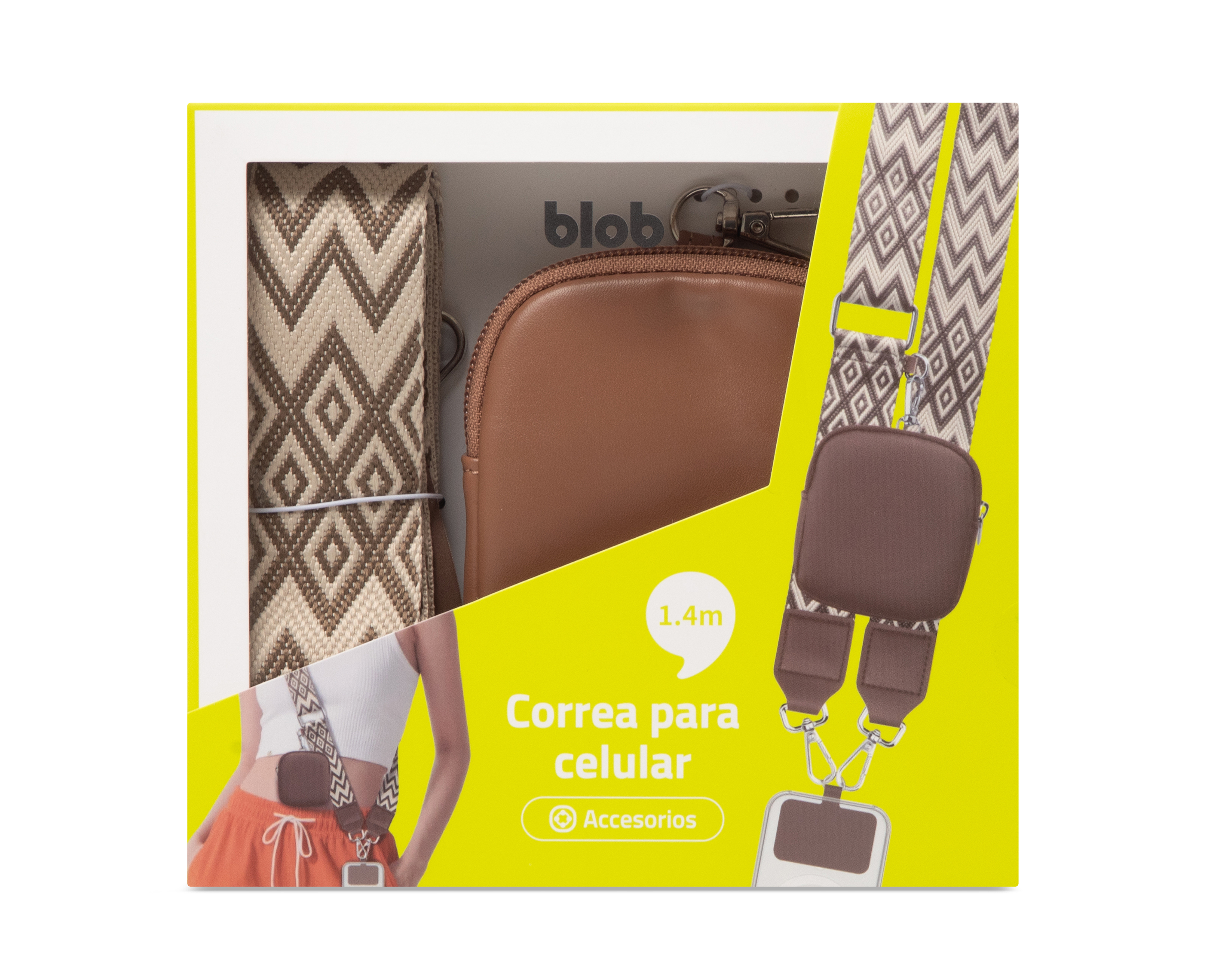 Foto 6 pulgar | Foto 5 | Correa para Celular Café Blob Universal