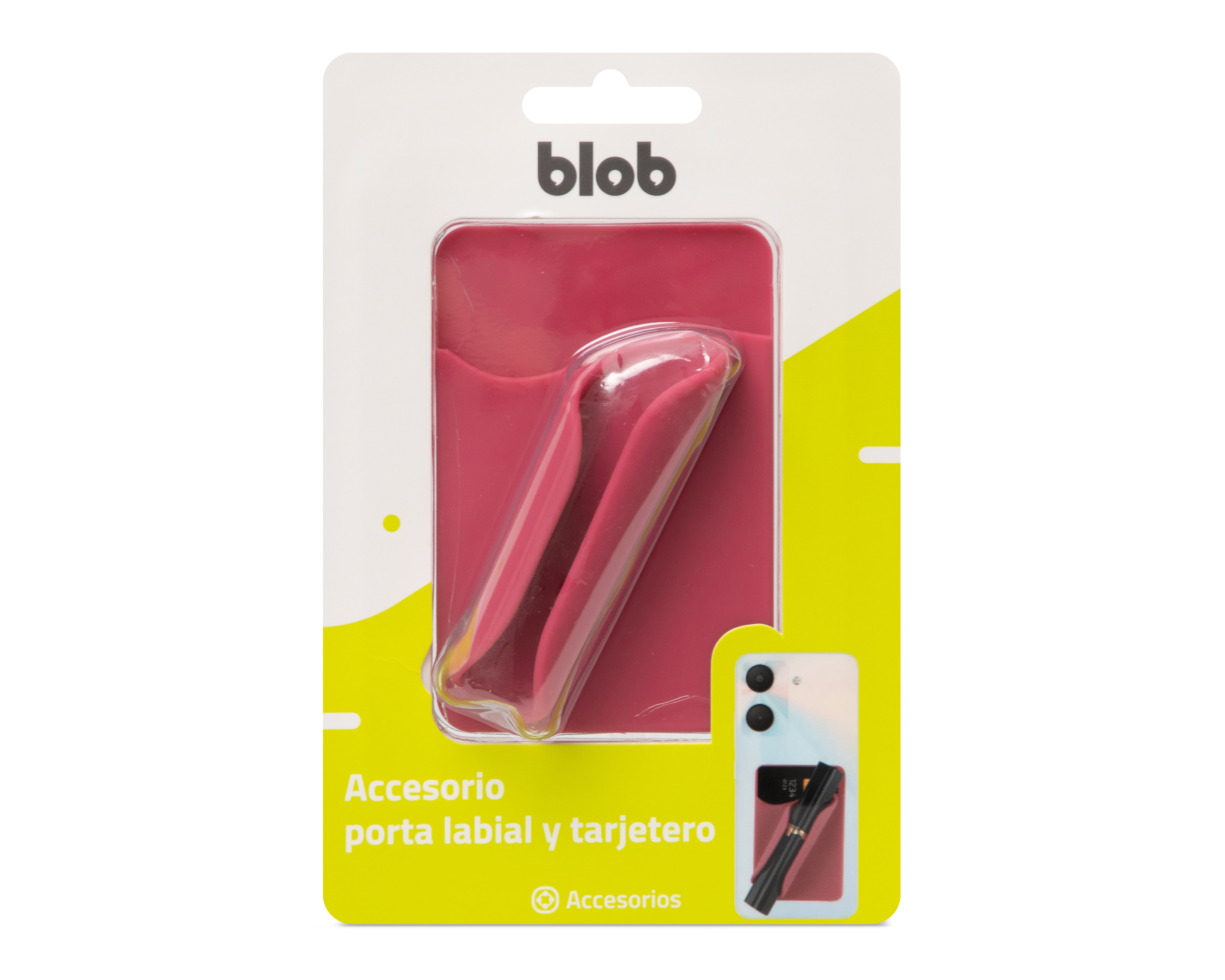 Foto 3 | Foto 3 | Tarjetero con Porta Labial Rosa Blob Universal