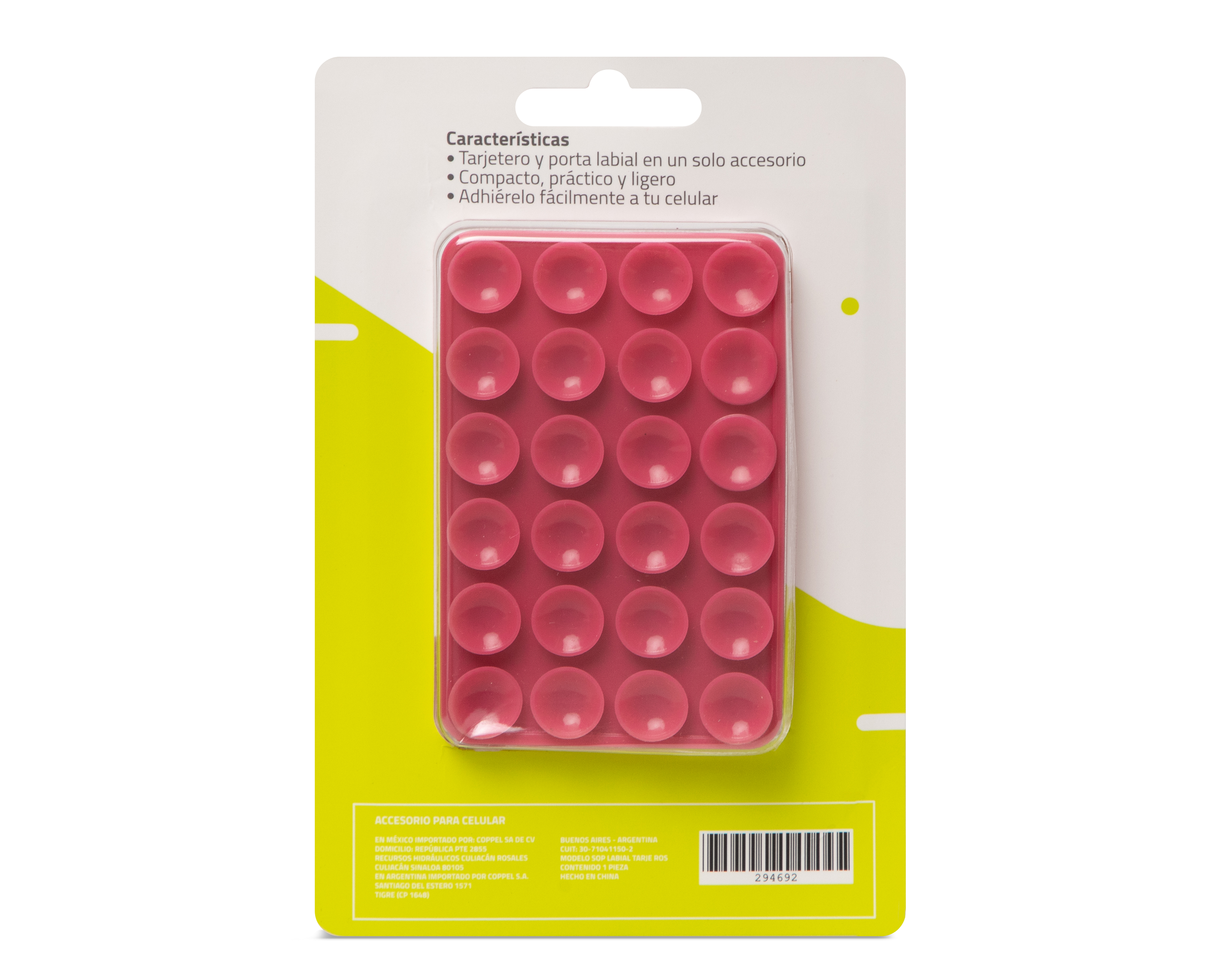 Foto 5 pulgar | Foto 4 | Tarjetero con Porta Labial Rosa Blob Universal