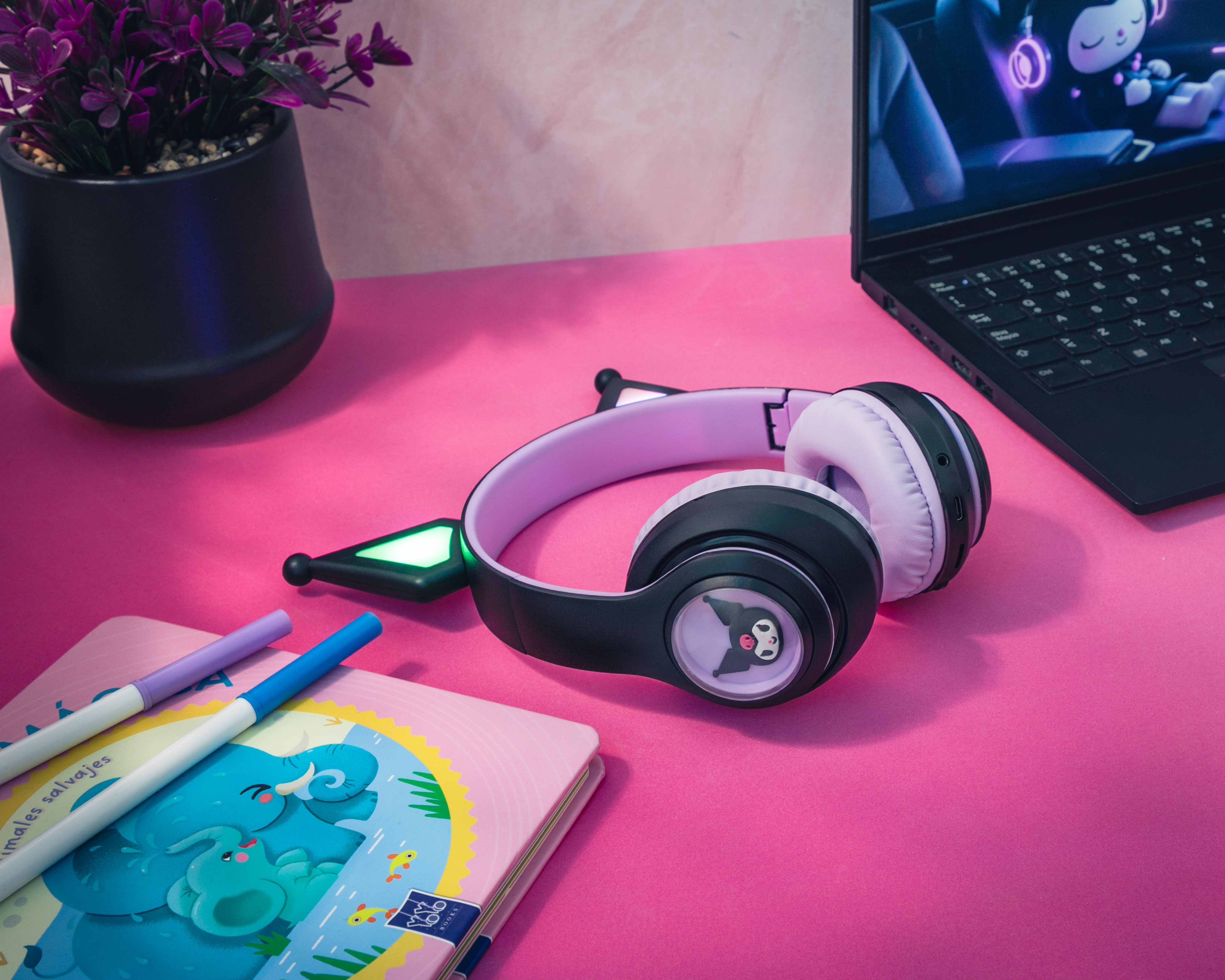 Foto 9 pulgar | Foto 8 | Audífonos de Diadema Inalámbricos Sanrio KULEDBTHP2-CPL con Luces Led