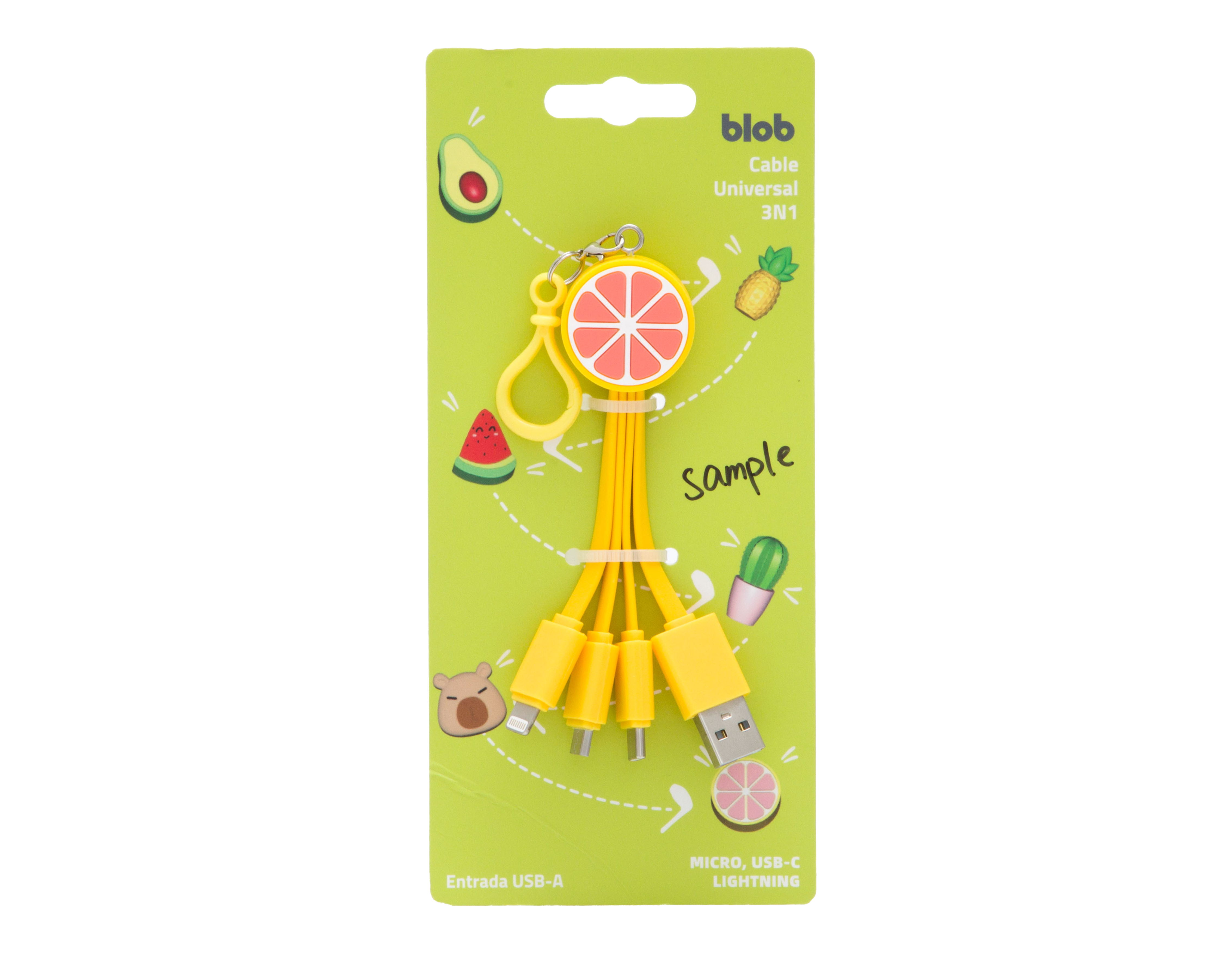 Foto 4 pulgar | Foto 3 | Cable Universal 3 en 1 Blob Toronja