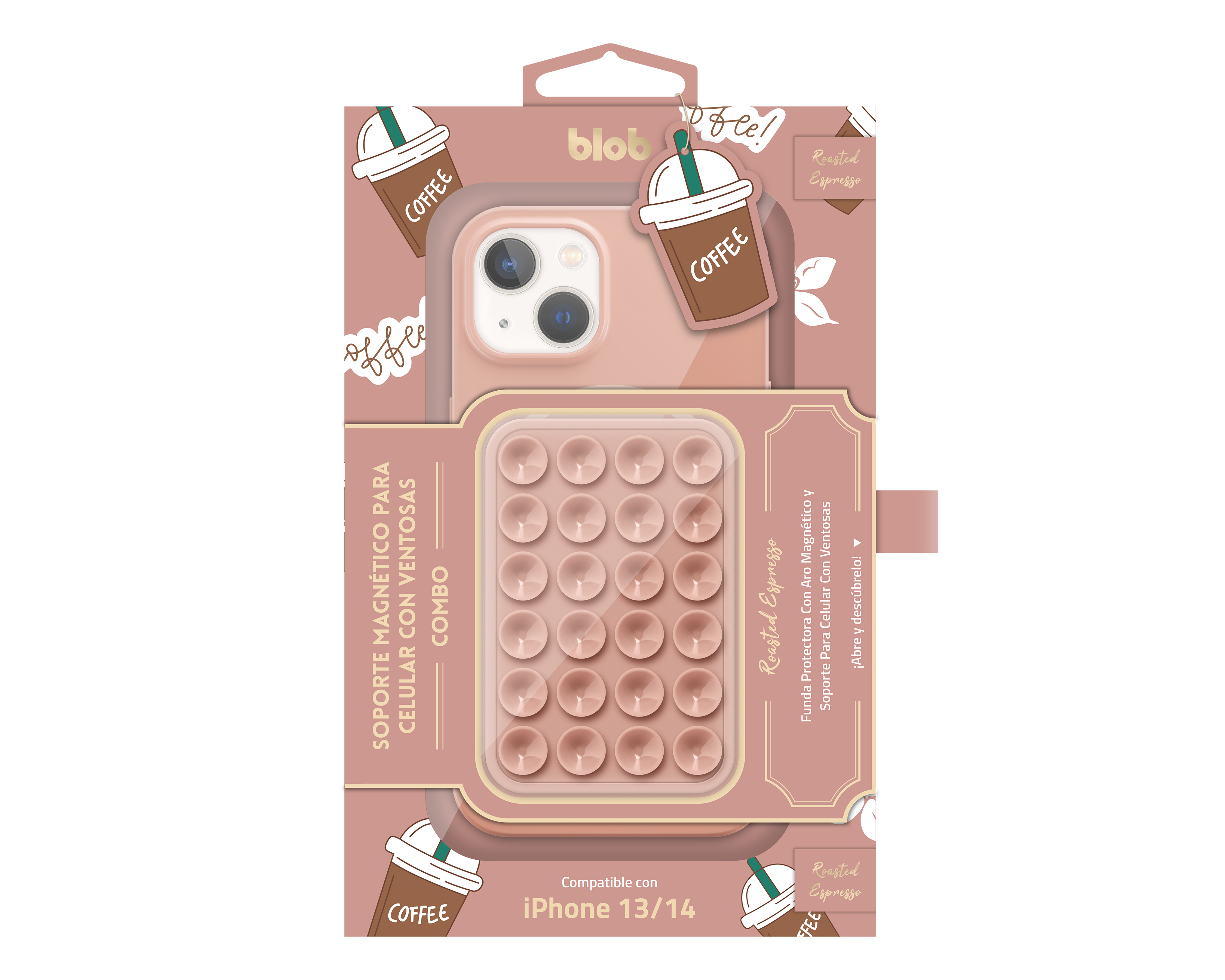 Foto 5 pulgar | Foto 4 | Funda Rosa Blob para iPhone 13/14