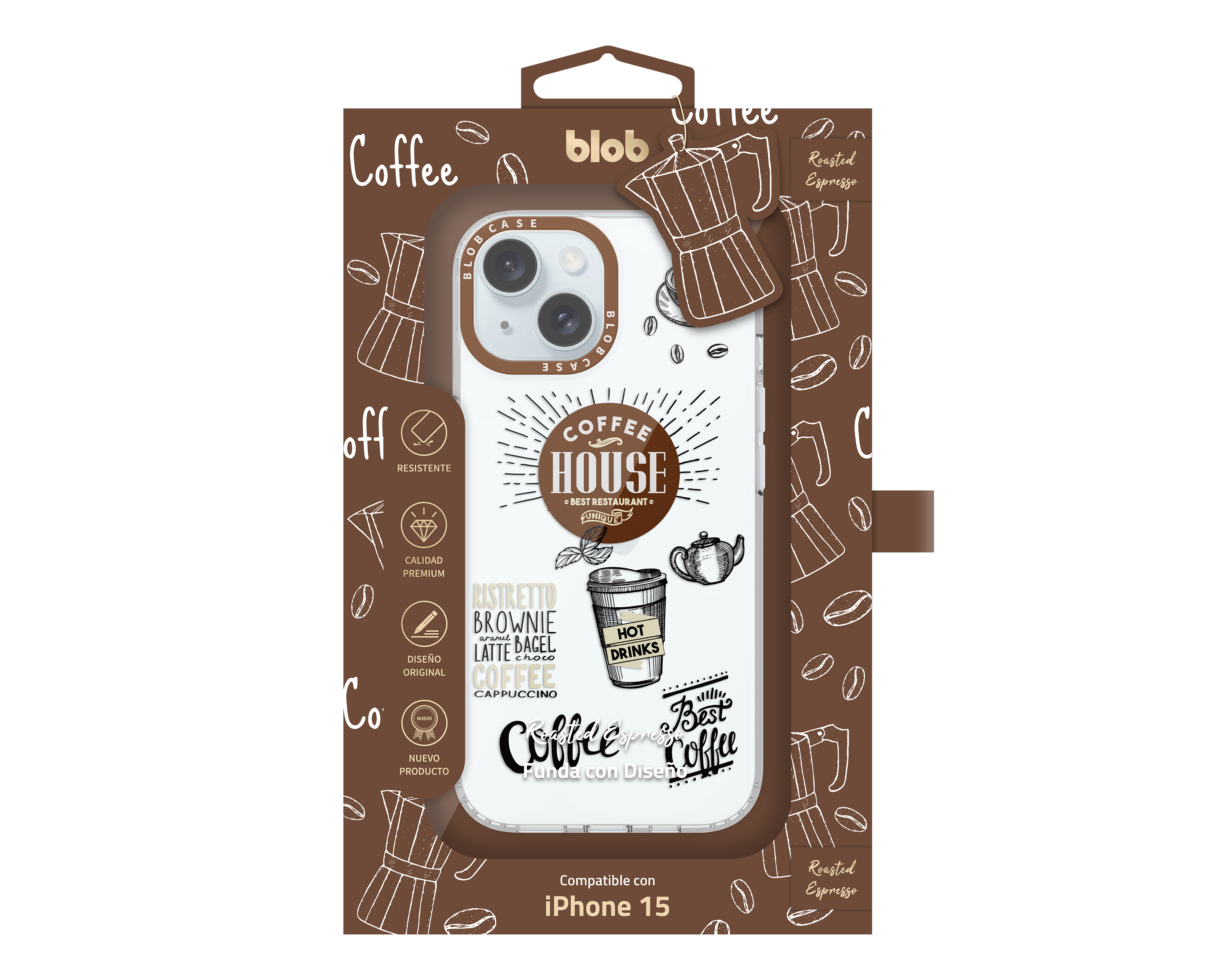 Foto 4 pulgar | Foto 3 | Funda Estampada Blob para iPhone 15