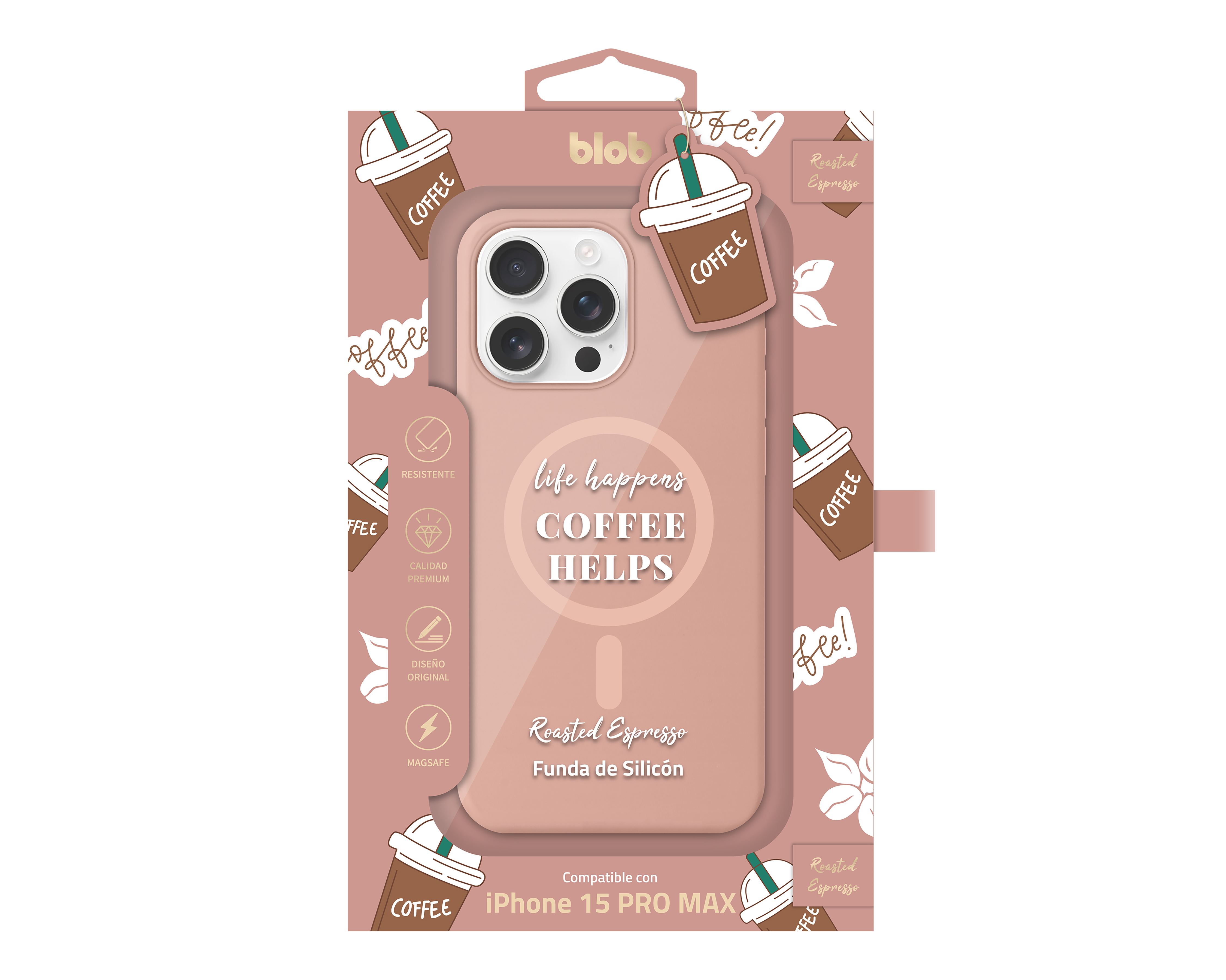 Foto 3 | Foto 3 | Funda Rosa Blob para iPhone 15 Pro Max