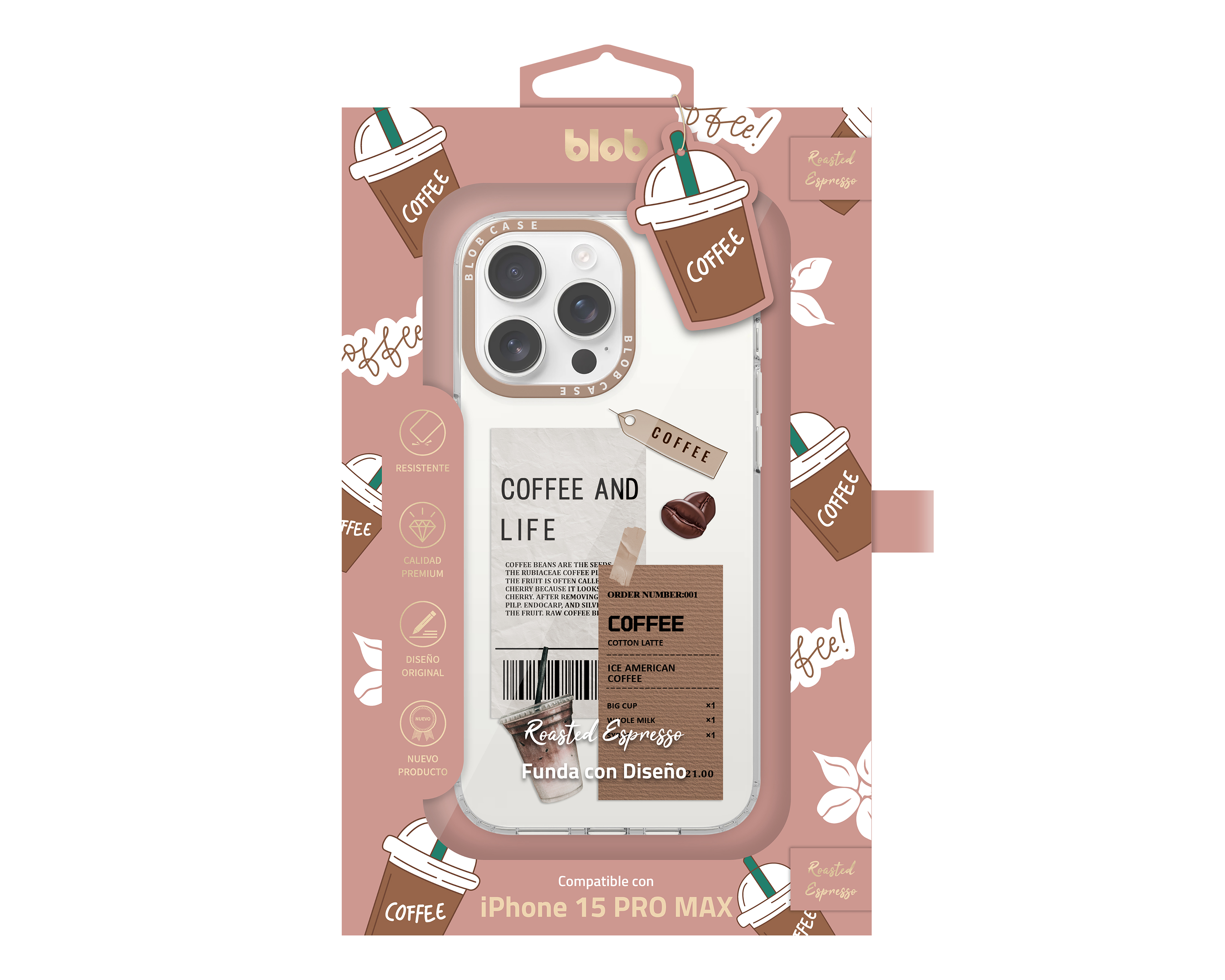 Foto 4 pulgar | Foto 3 | Funda Transparente Blob para iPhone 15 Pro Max