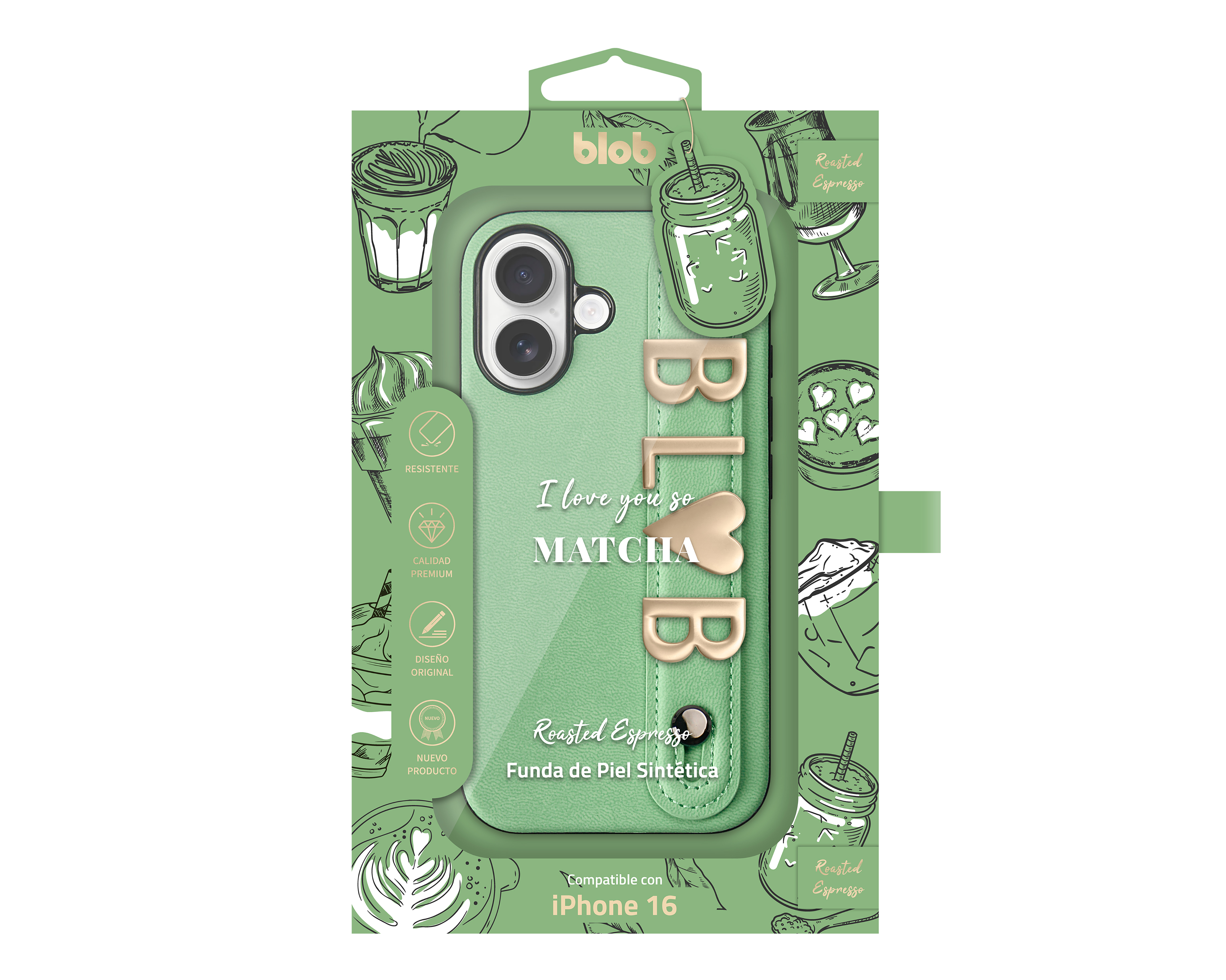 Foto 4 pulgar | Foto 3 | Funda Verde Blob para iPhone 16