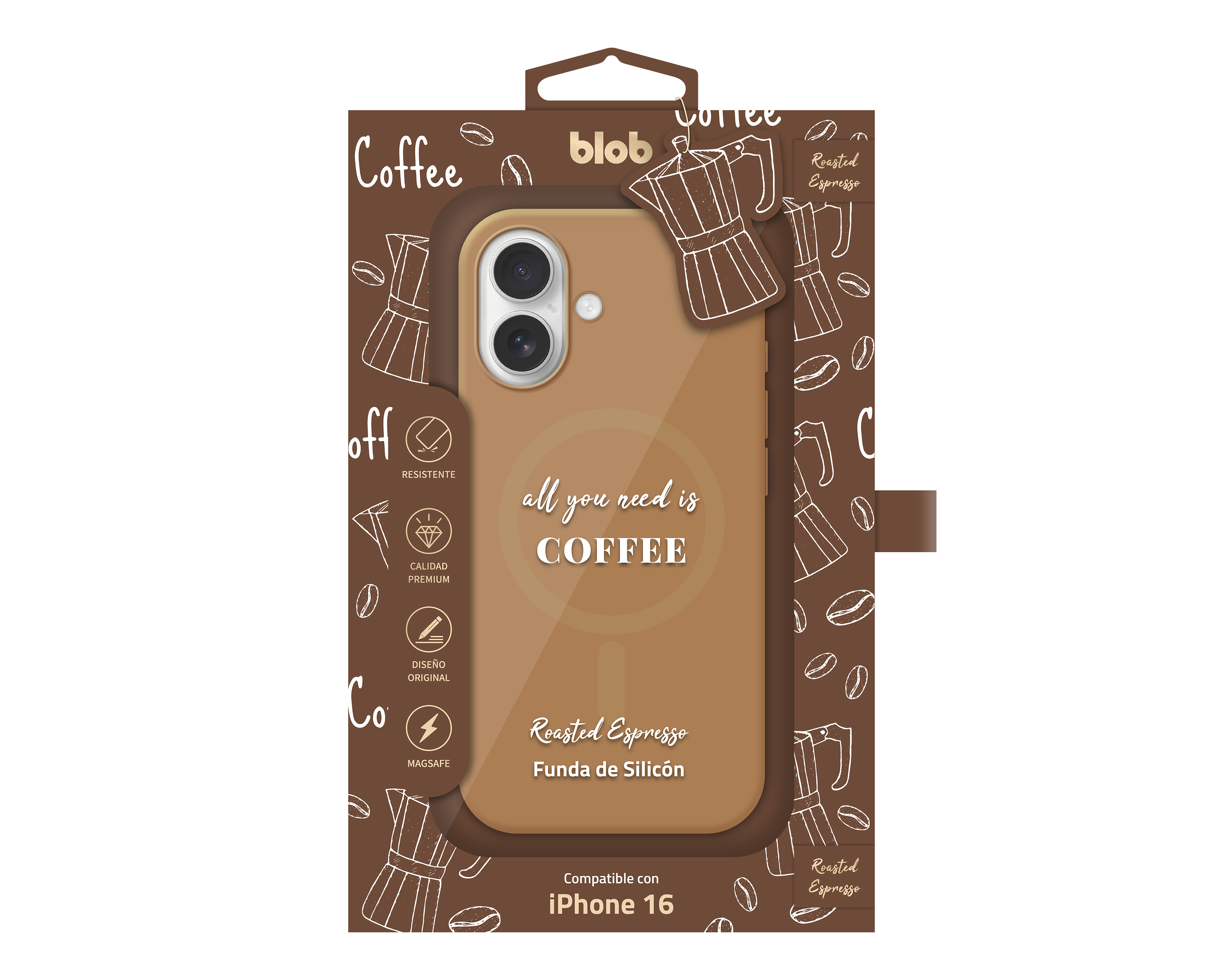 Foto 4 pulgar | Foto 3 | Funda Café Blob para iPhone 16